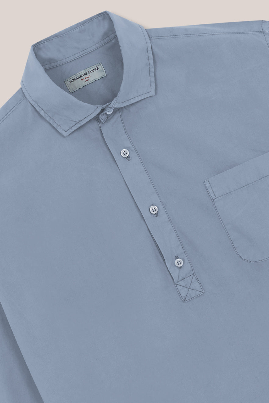 Polera de Popelín 1 Bolsillo - Azul