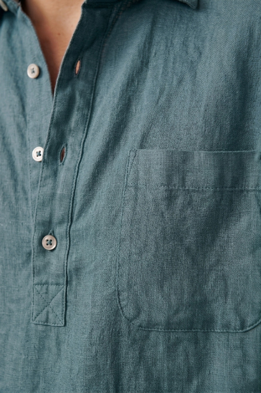 Polera de Lino - Verde (bolsillo) - Fernando de Cárcer