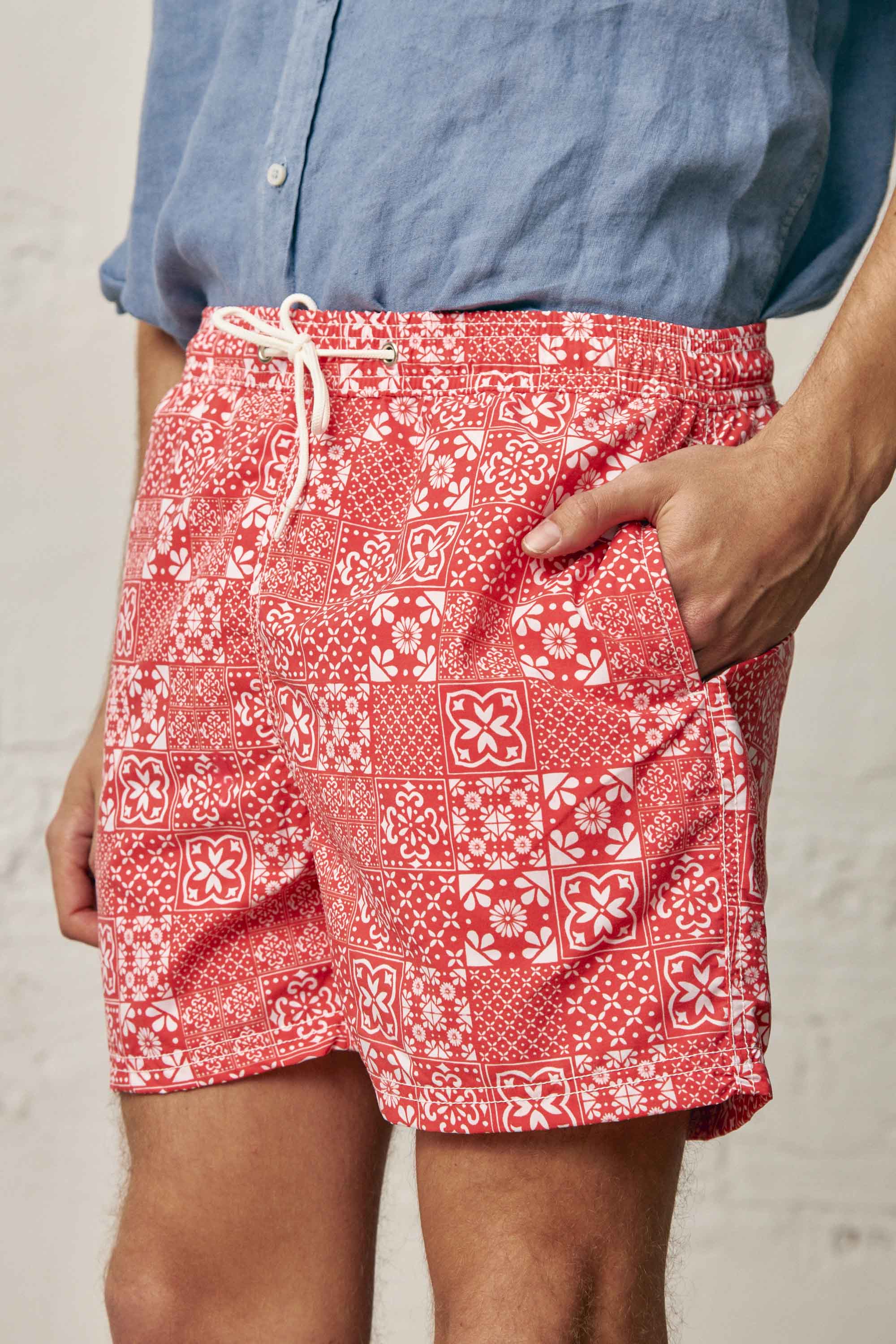 Traje de Baño / Bañador - Rojo Mosaico - Fernando de Cárcer