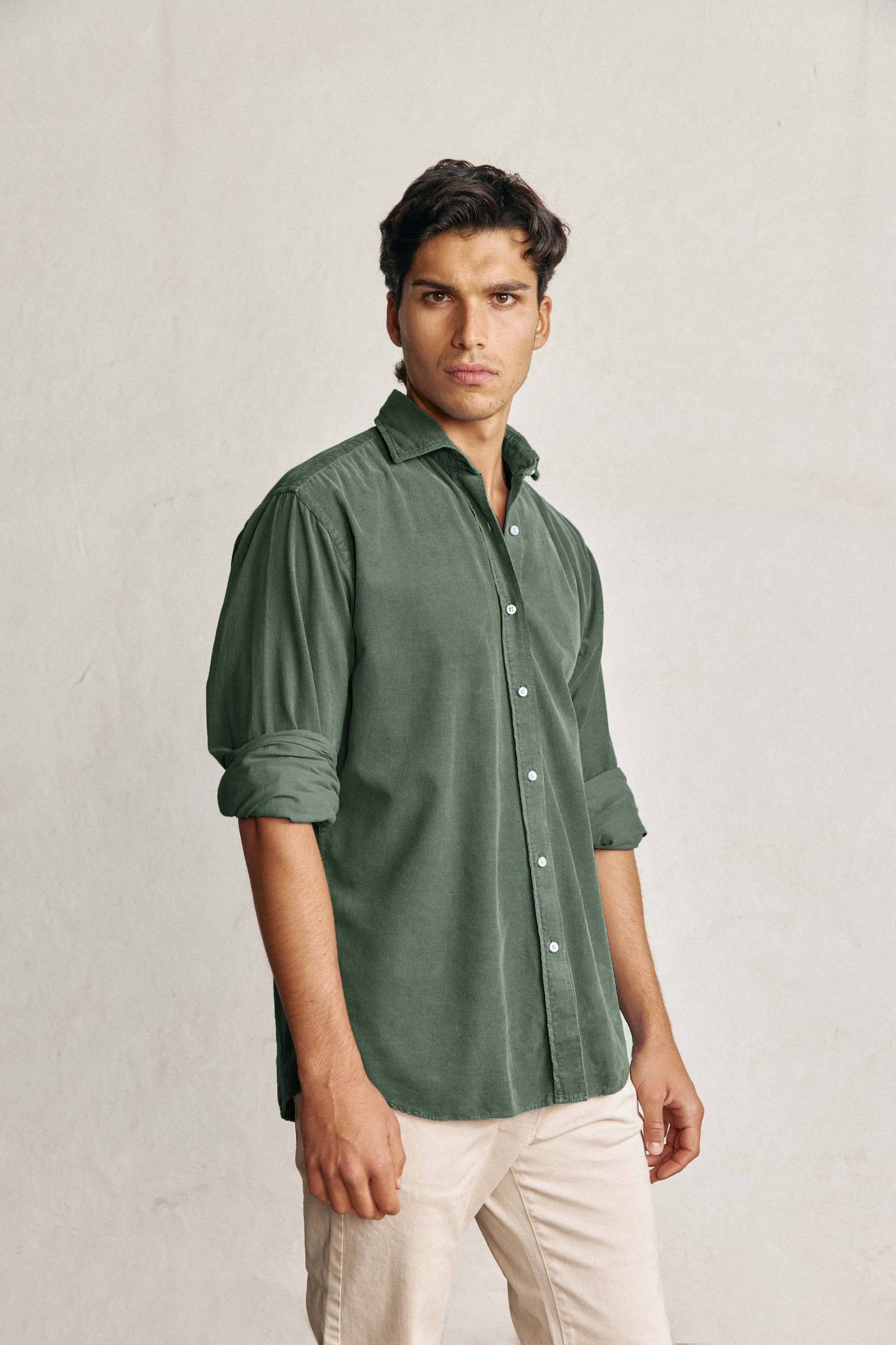 Camisa Micropana - Verde Oscuro
