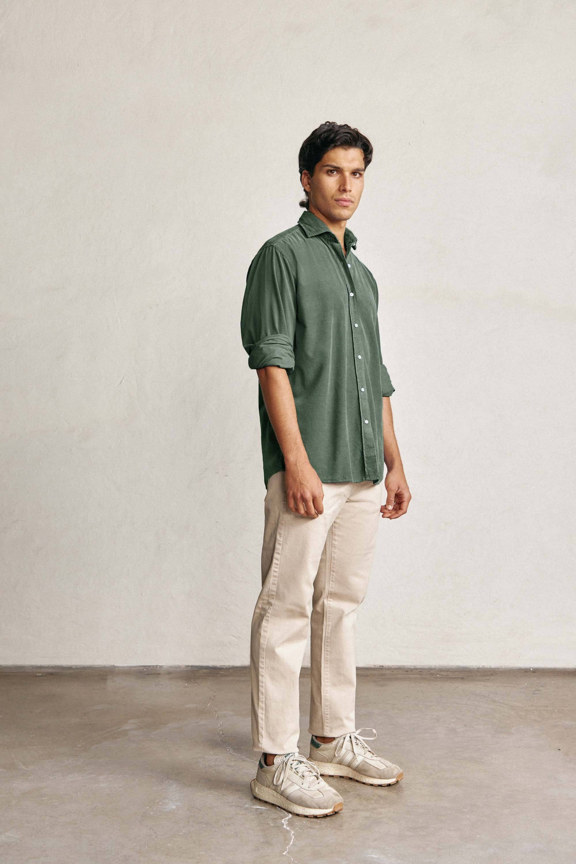 Camisa Micropana - Verde Oscuro