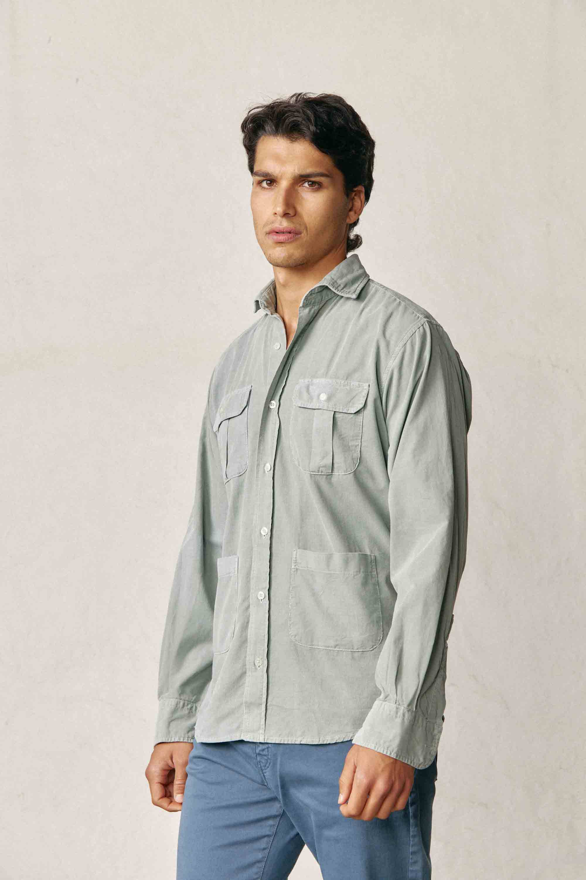 Camisa Micropana 4 Bolsillos - Verde - Fernando de Cárcer