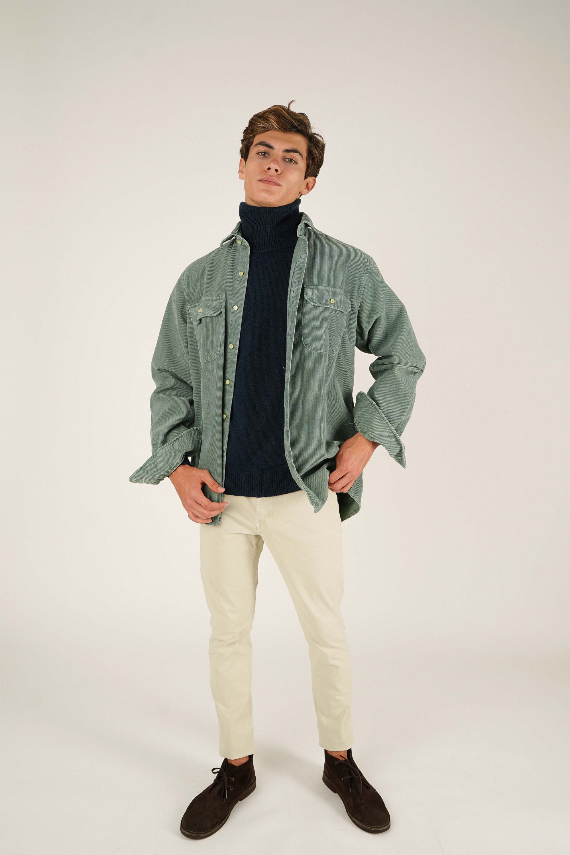Camisa de Pana 2 Bolsillos - Verde - Fernando de Cárcer