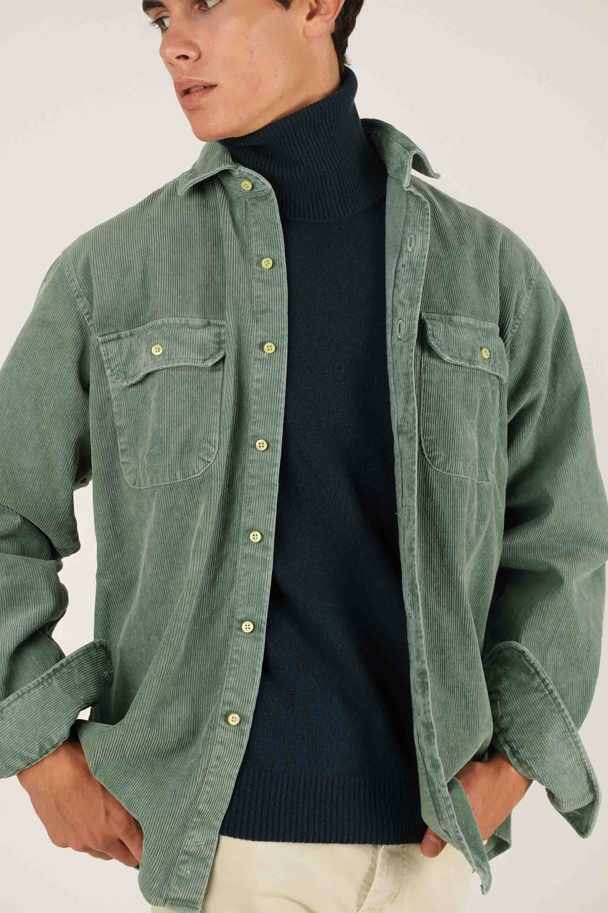 Camisa de Pana 2 Bolsillos - Verde - Fernando de Cárcer