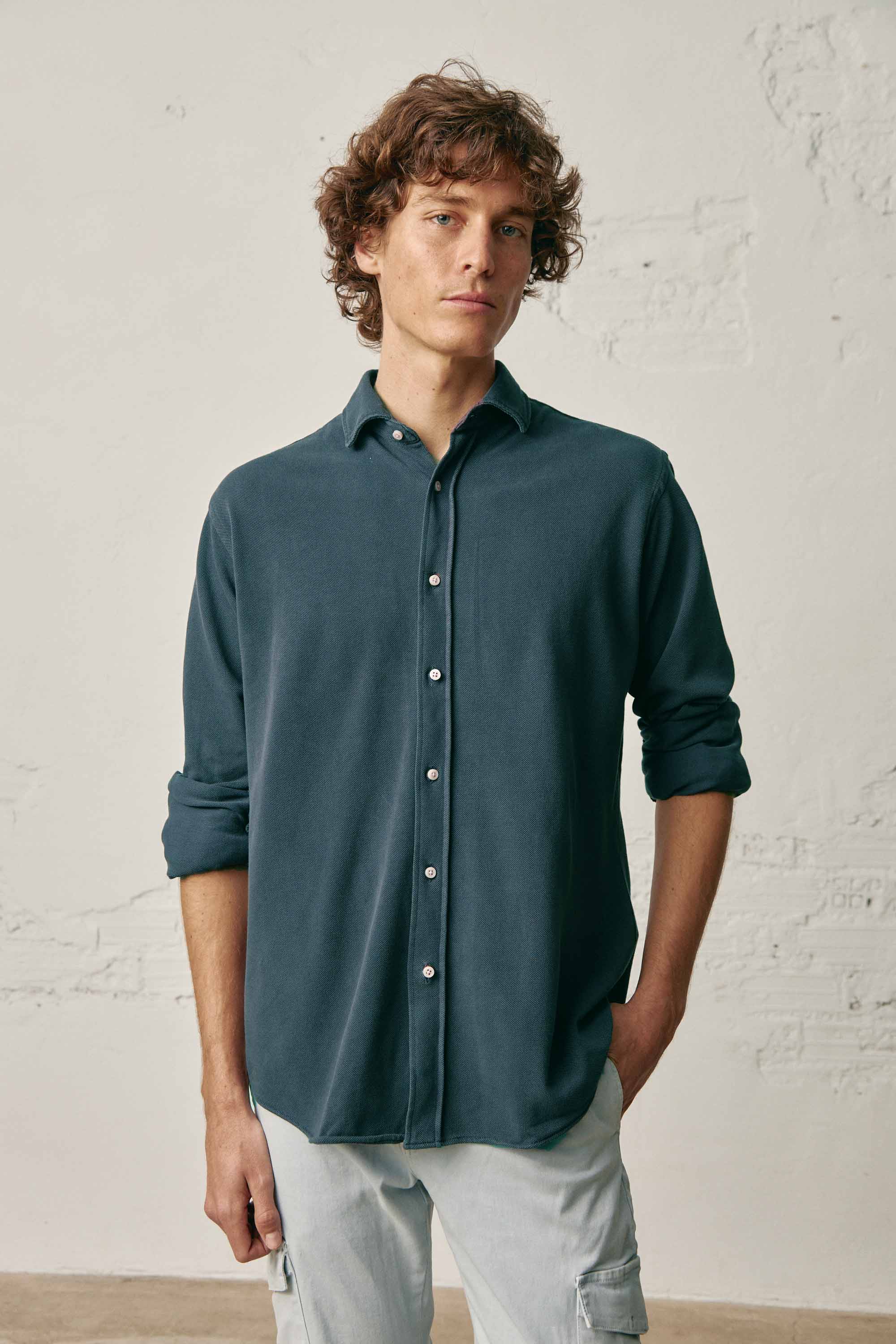 Camisa de Piqué - Azul Noche - Fernando de Cárcer