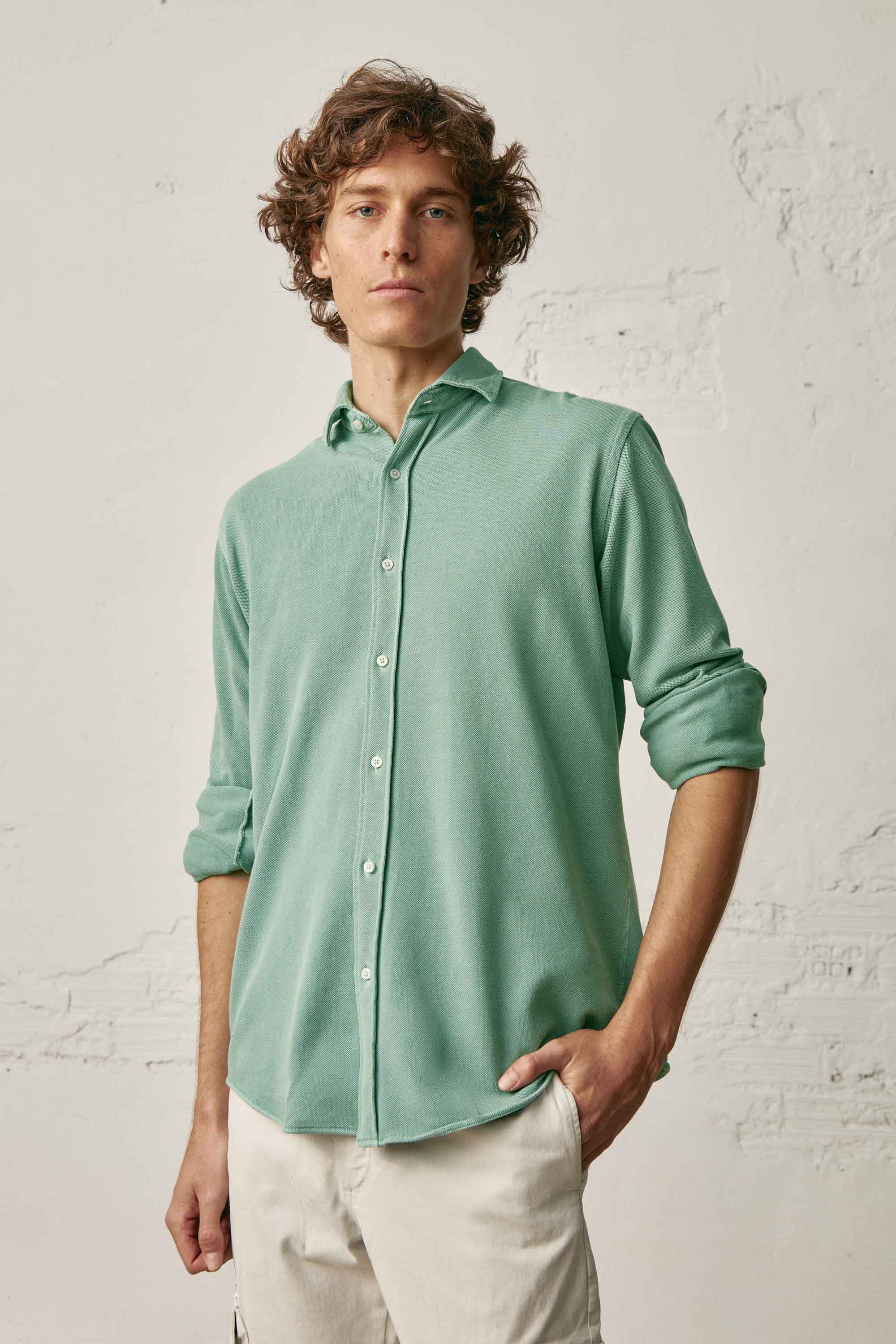 Camisa de Piqué - Verde Manzana - Fernando de Cárcer