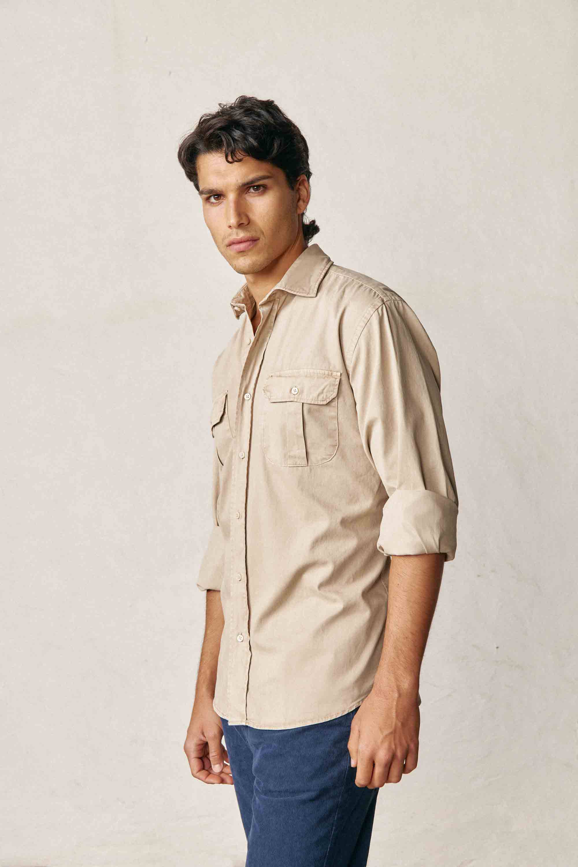 Camisa de Popelín Dos Bolsillos - Camel - Fernando de Cárcer