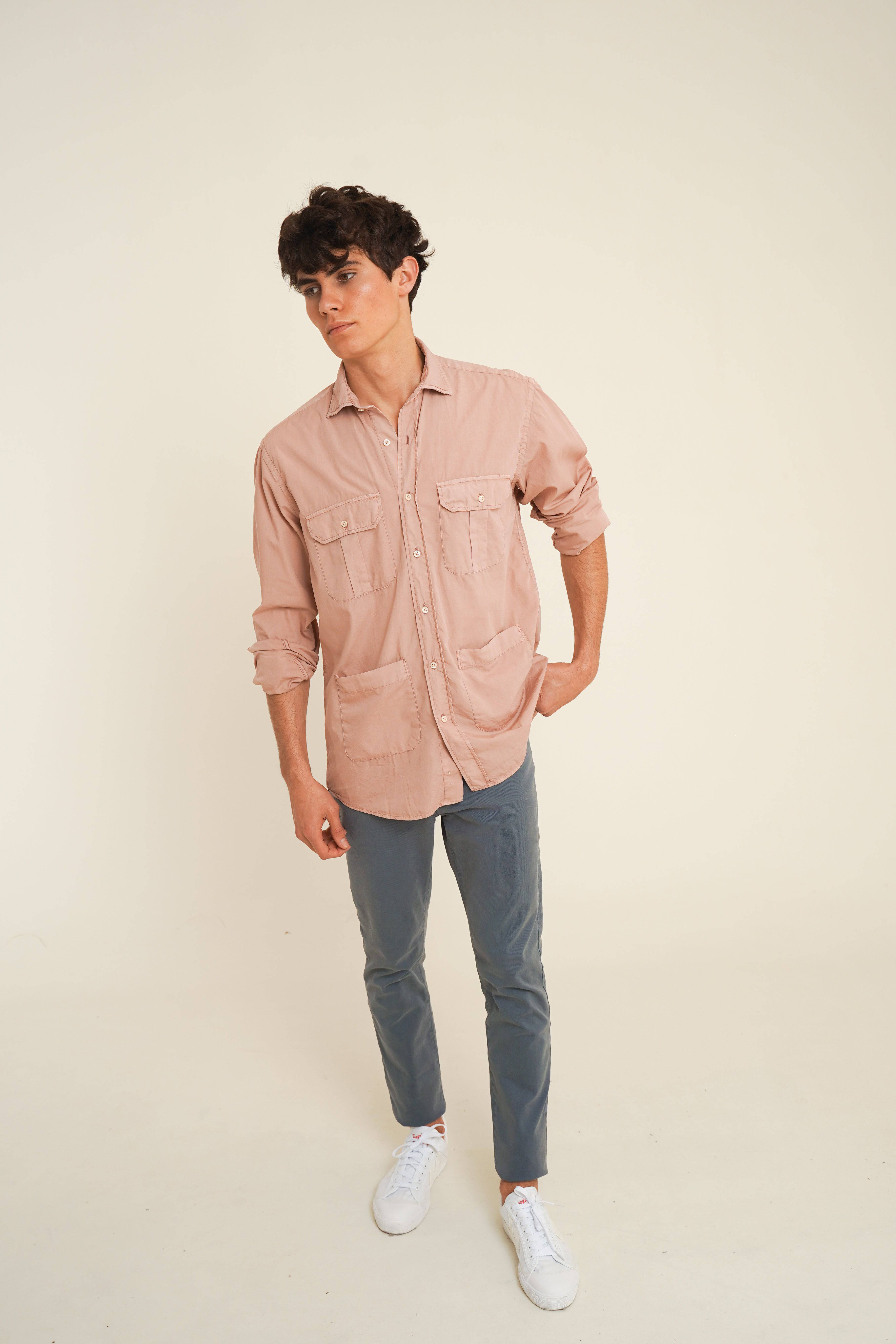 Camisa De Popelín Cuatro Bolsillos - Rosa - Fernando de Cárcer