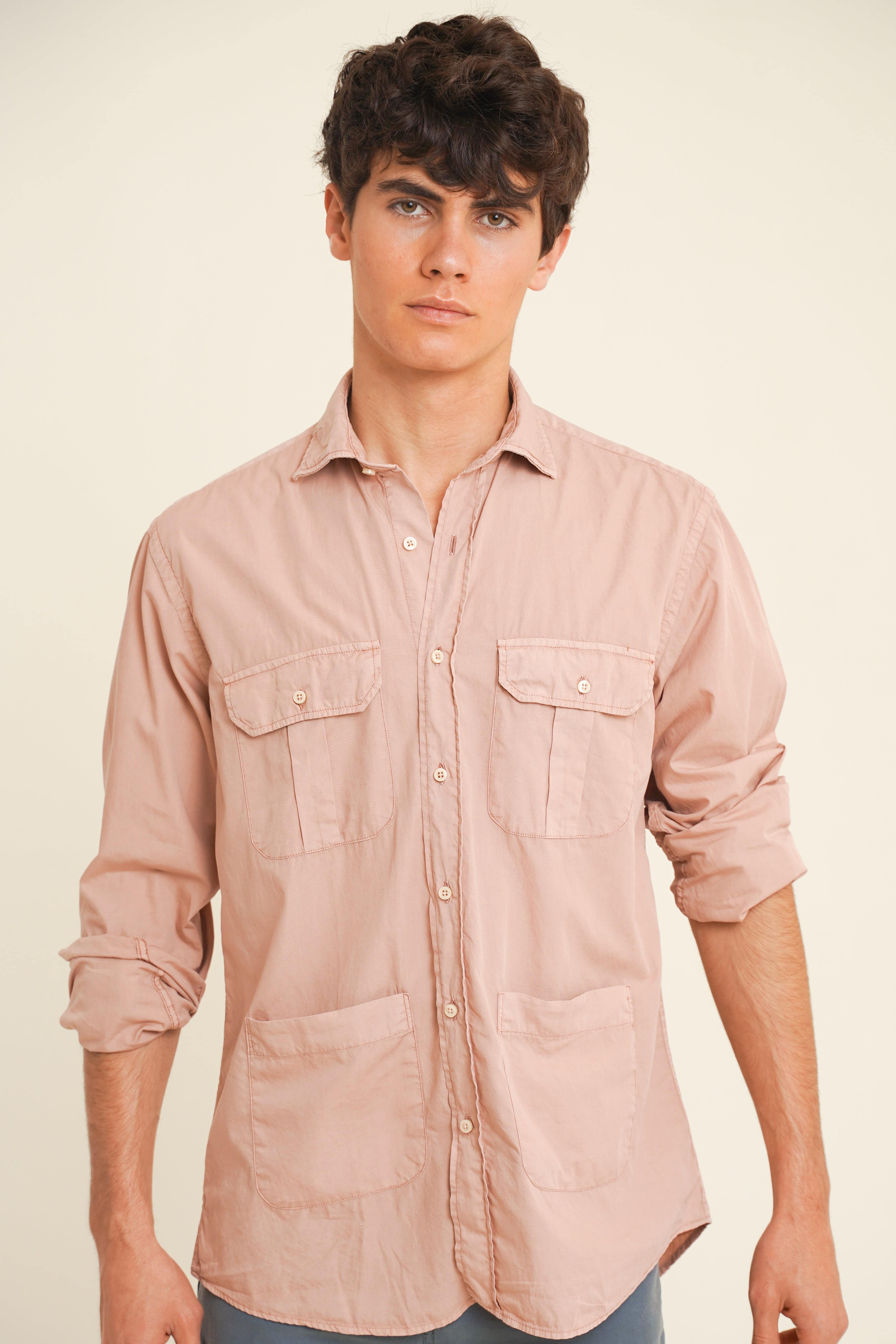 Camisa De Popelín Cuatro Bolsillos - Rosa - Fernando de Cárcer