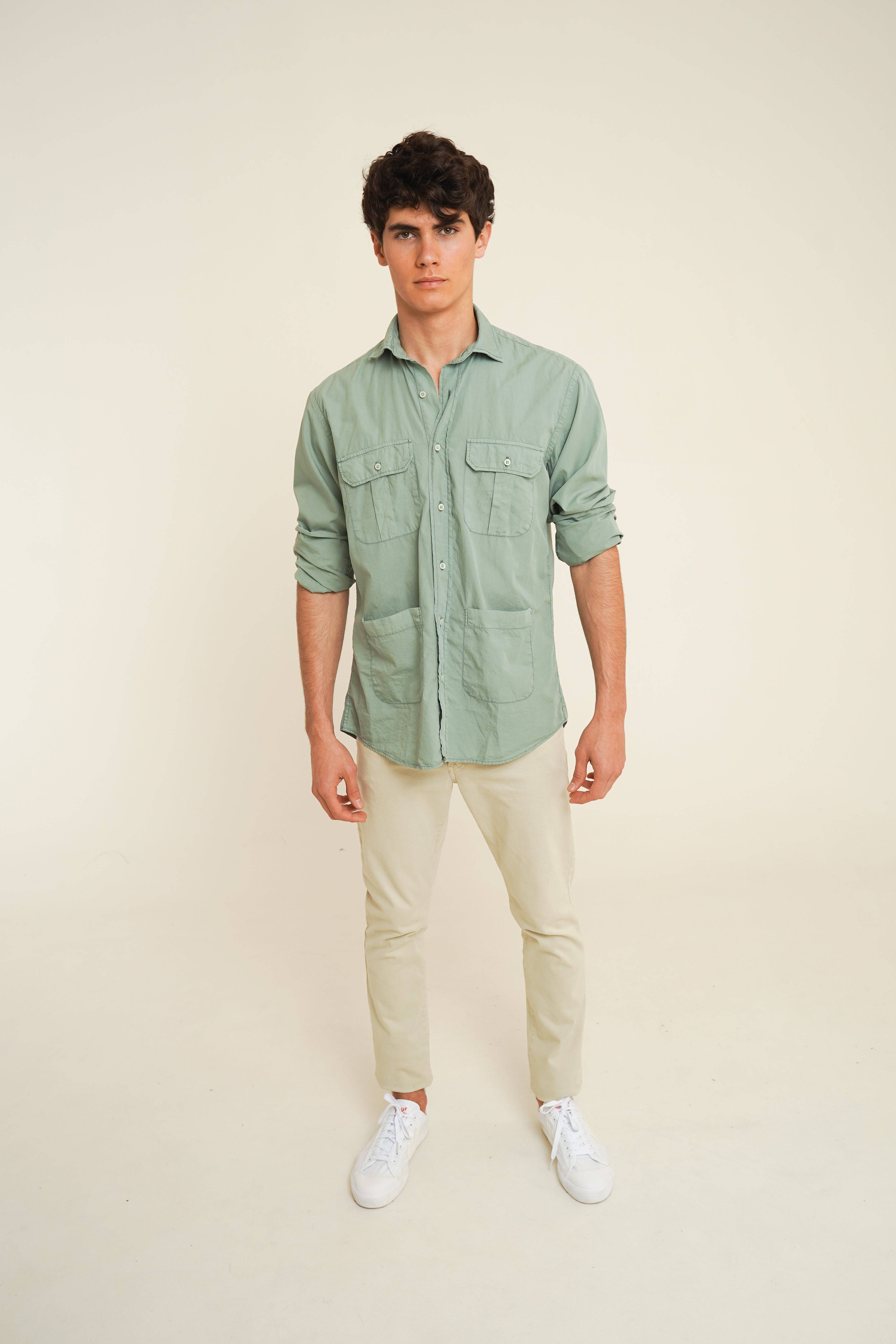 Camisa De Popelín Cuatro Bolsillos - Verde - Fernando de Cárcer