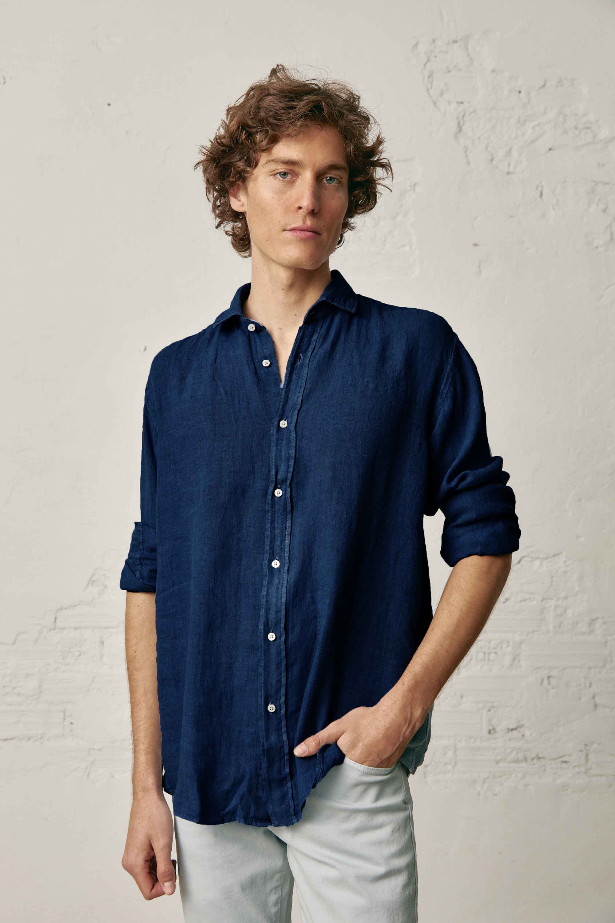 Camisa de Lino - Azul Marino - Fernando de Cárcer