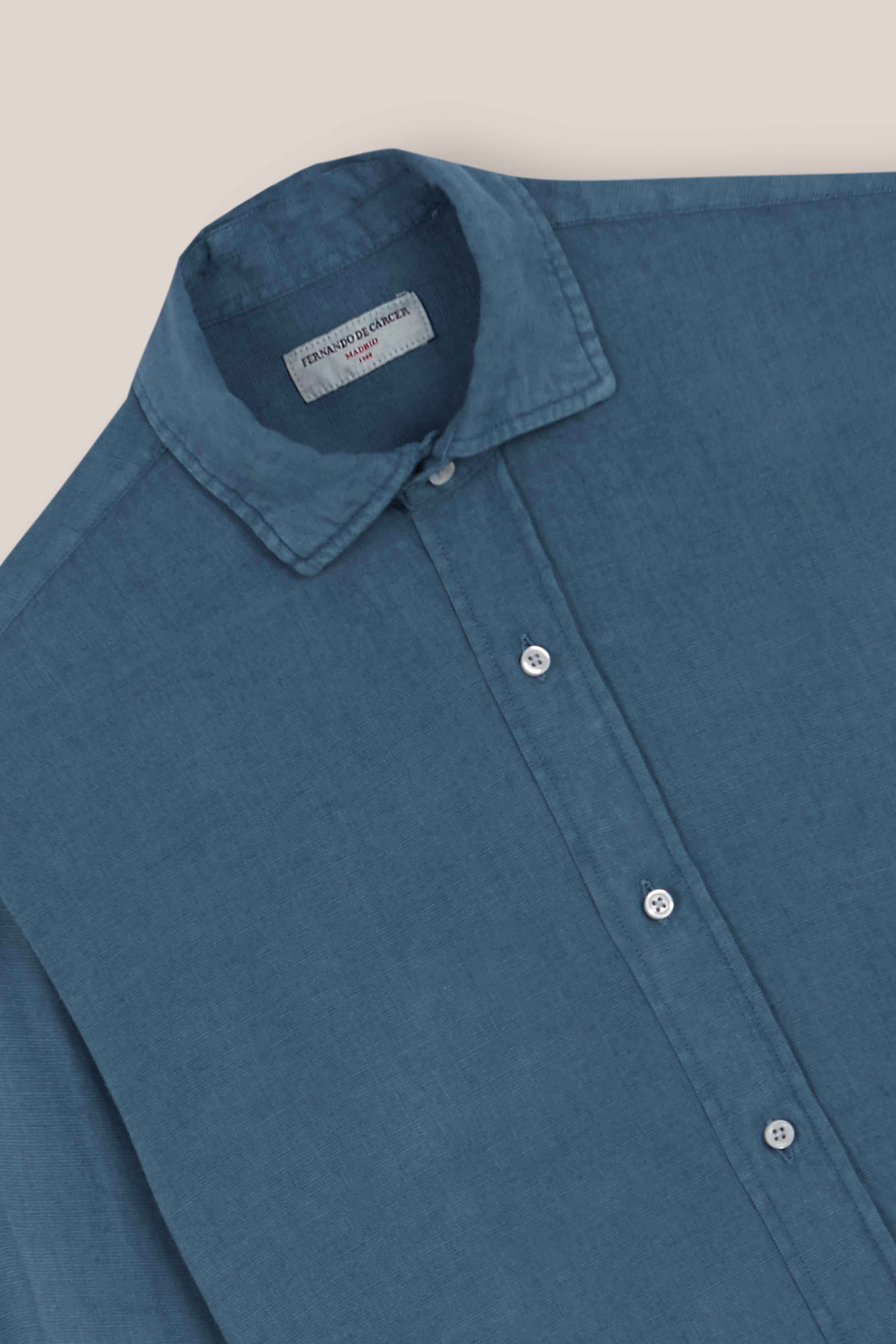 Camisa de Lino - Azul Petróleo - Fernando de Cárcer