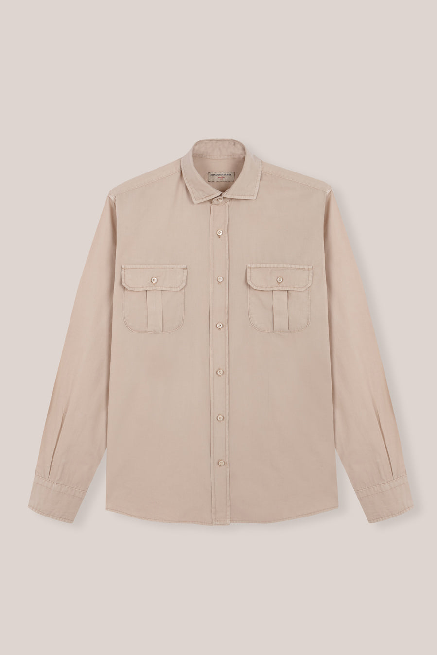 Camisa De Popelín Dos Bolsillos - Camel - Fernando de Cárcer