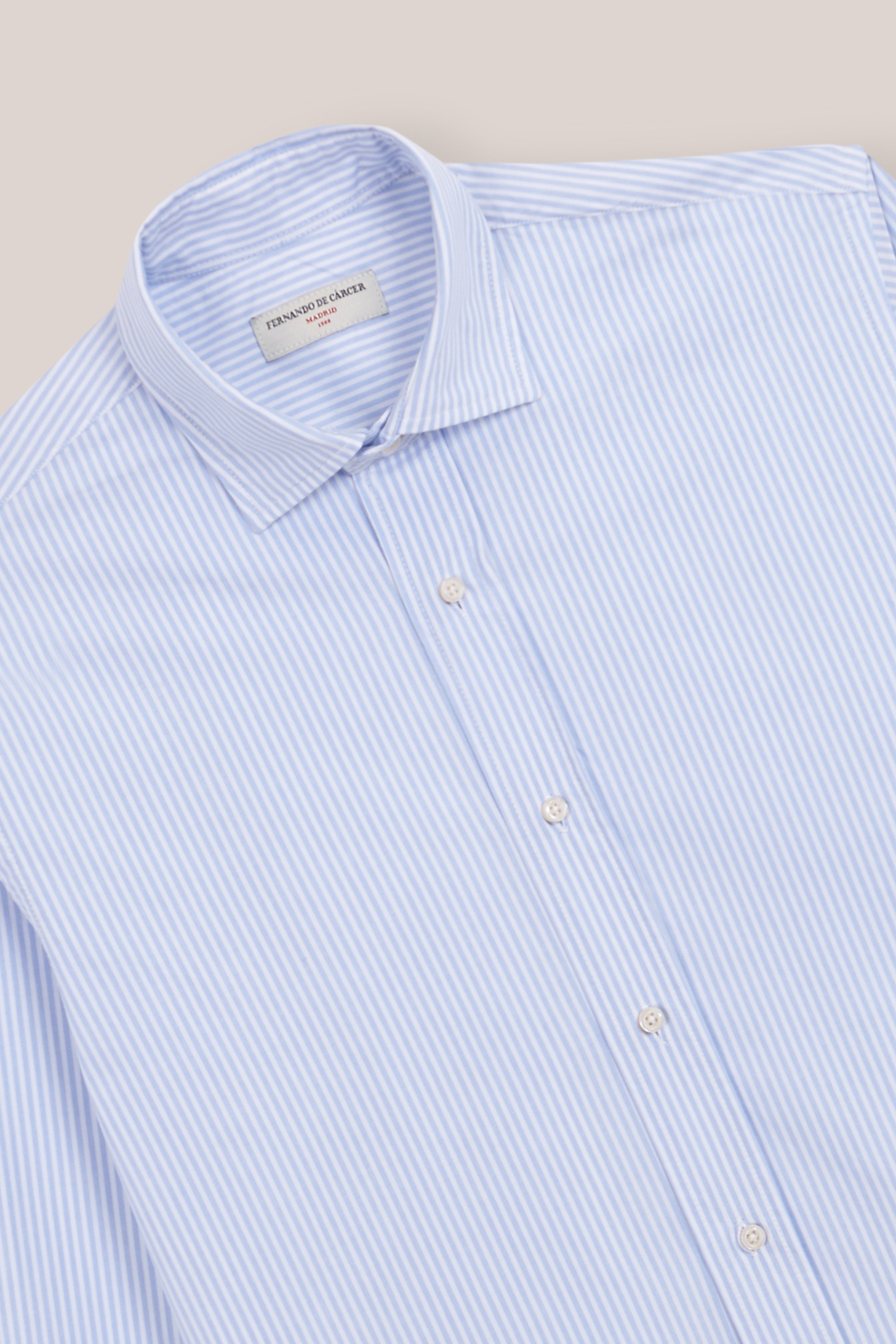 Camisa de Algodón - Rayas Azules y Blancas - Fernando de Cárcer