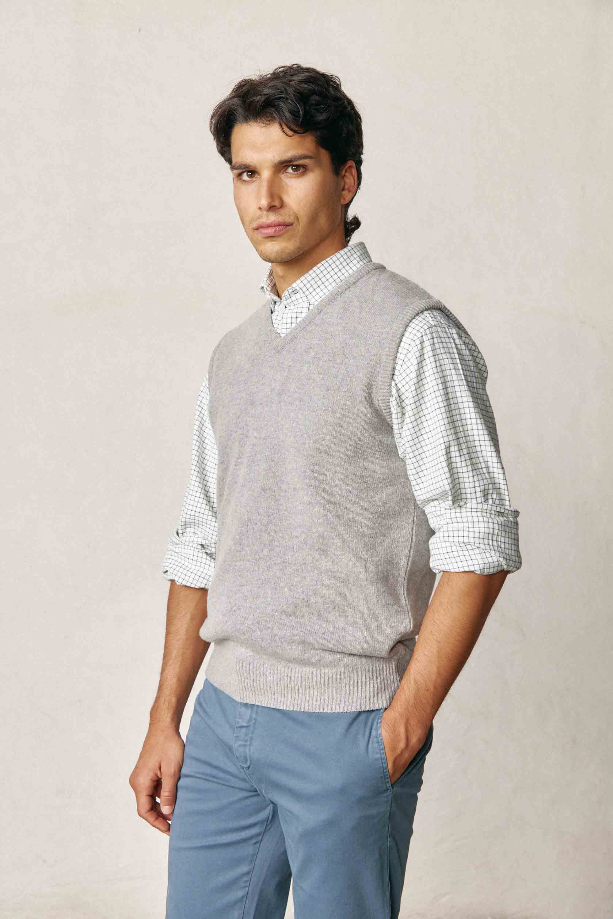 Chaleco Lambswool - Gris Claro - Fernando de Cárcer