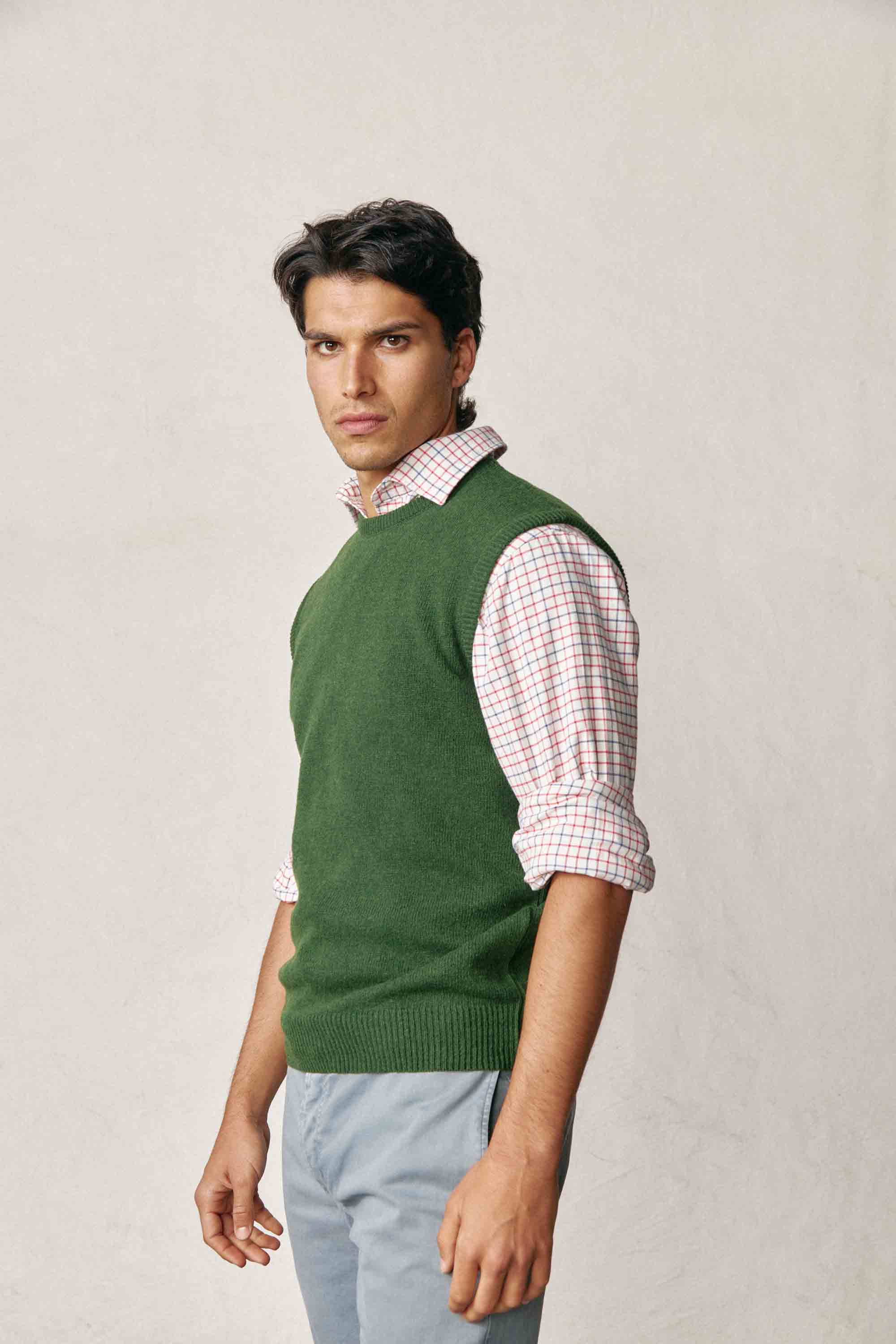 Chaleco Lambswool Cuello Redondo - Verde - Fernando de Cárcer
