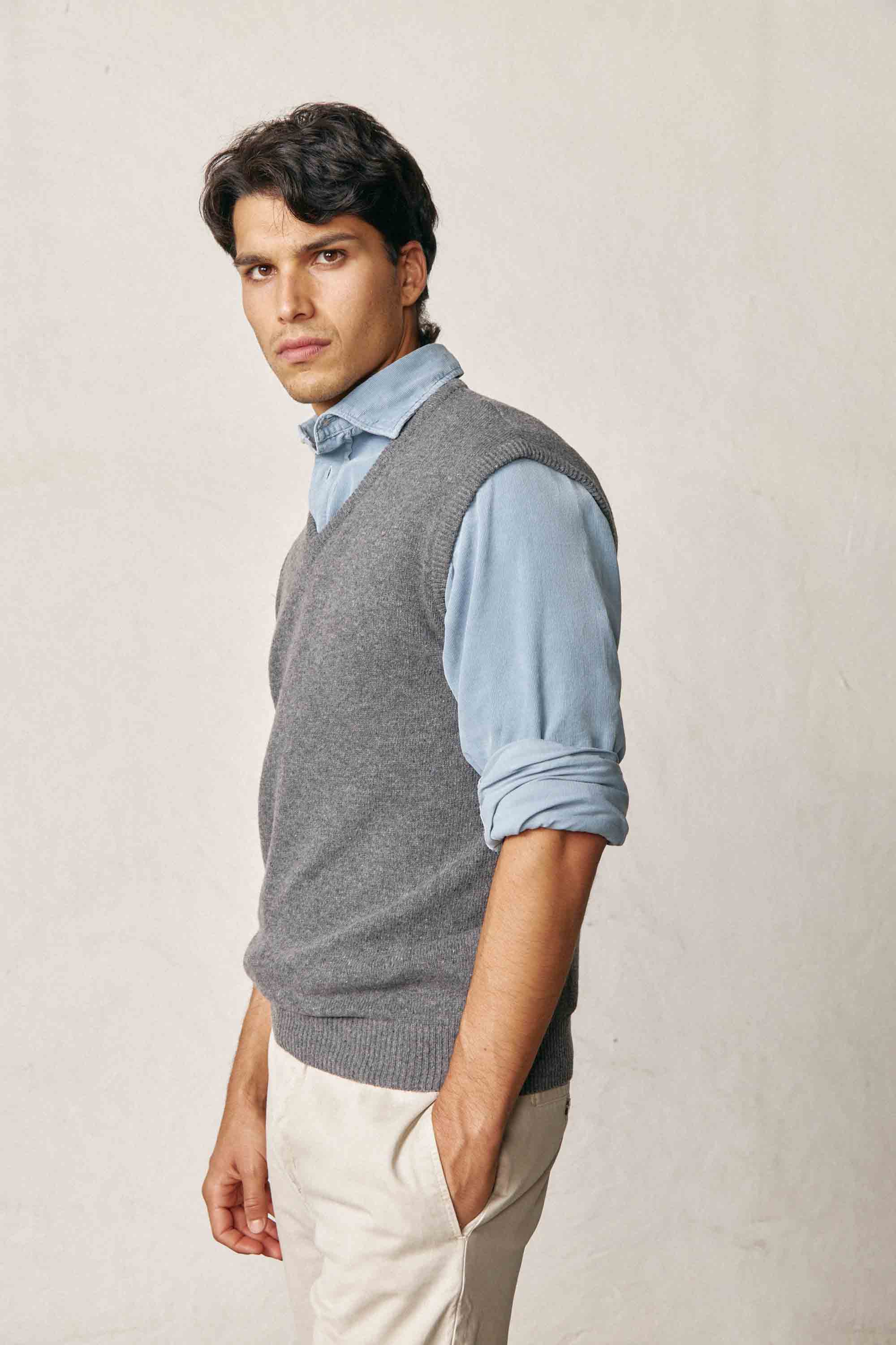 Chaleco Lambswool - Gris Marengo - Fernando de Cárcer