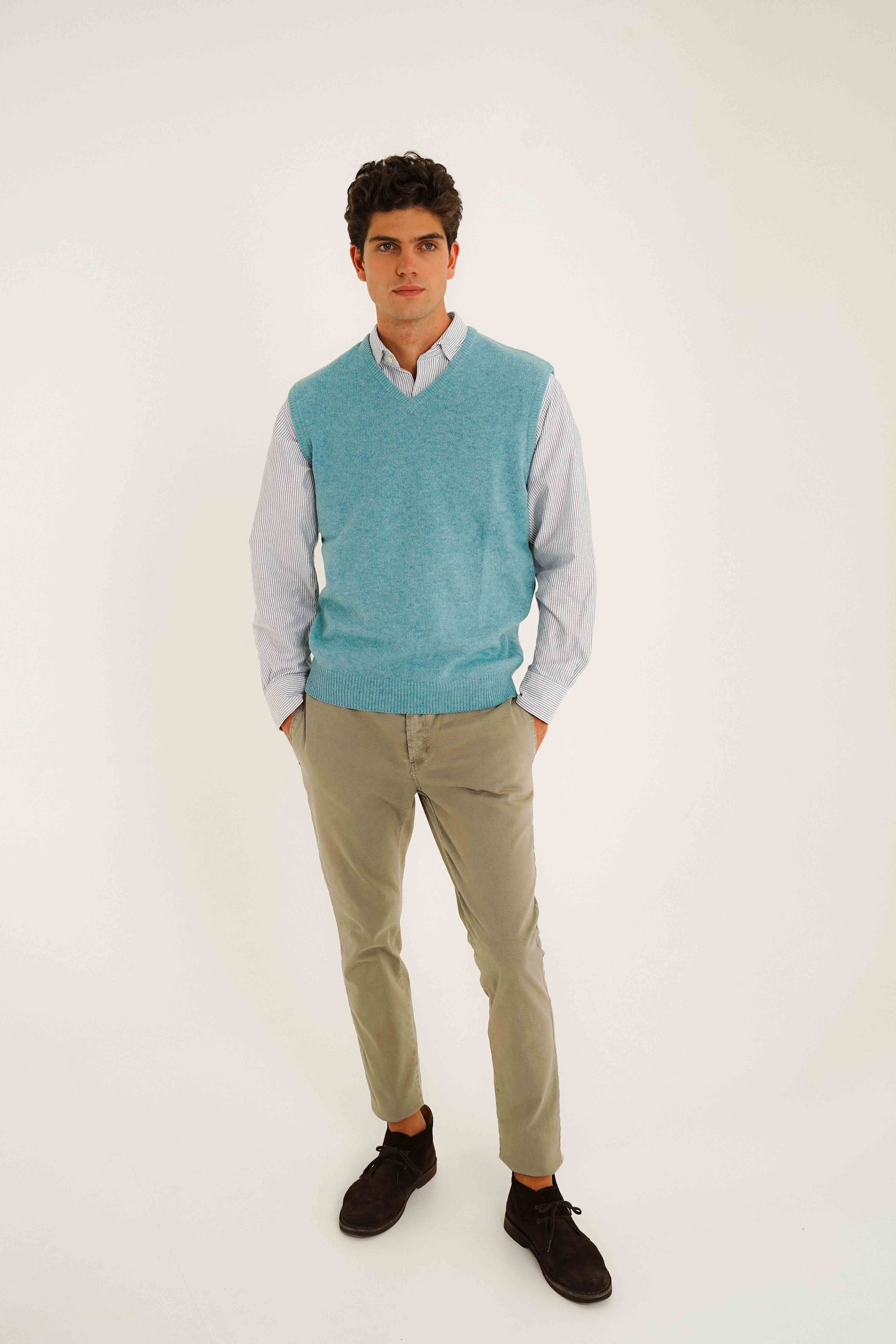 Chaleco de Lana - Turquesa - Fernando de Cárcer