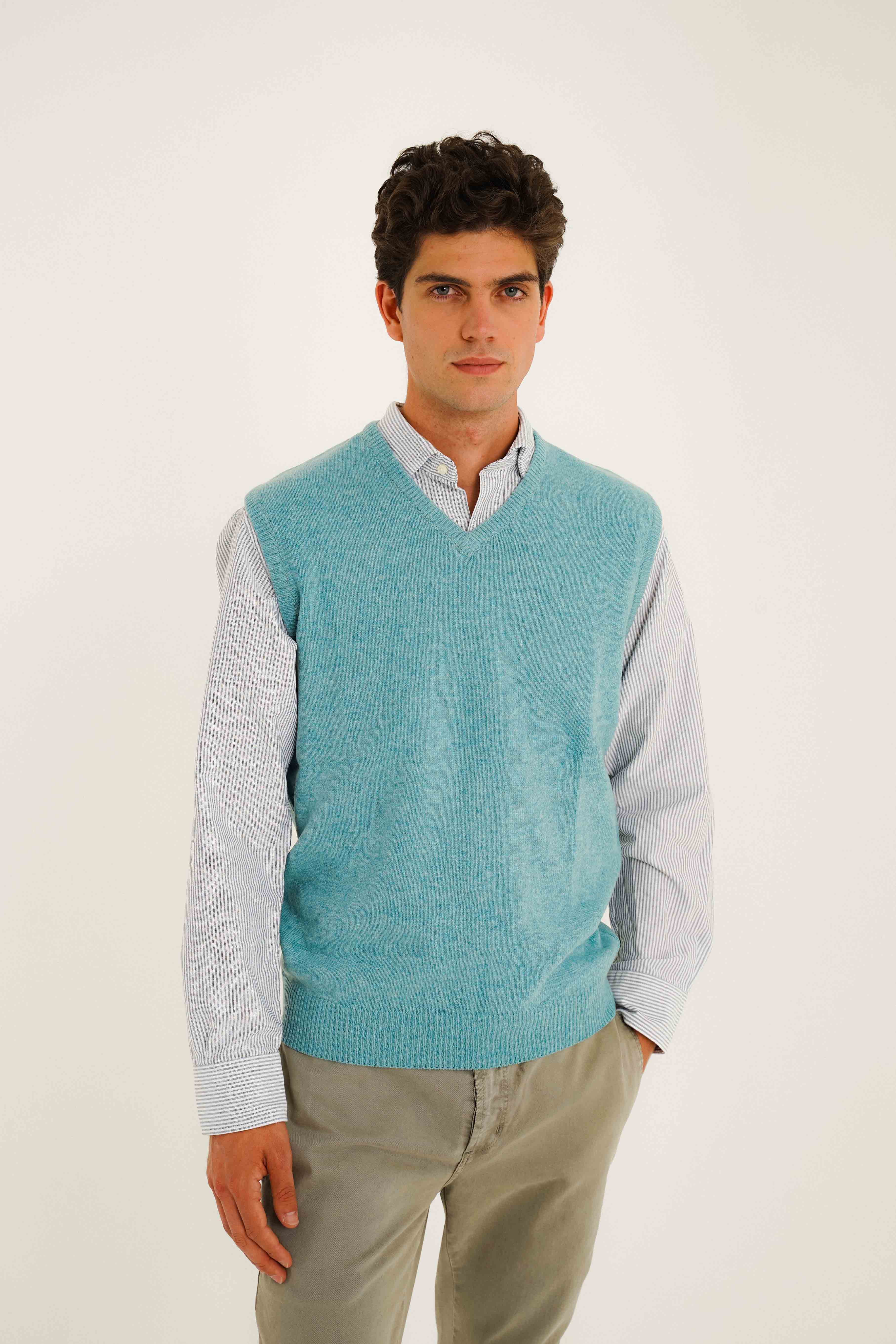 Chaleco de Lana - Turquesa - Fernando de Cárcer