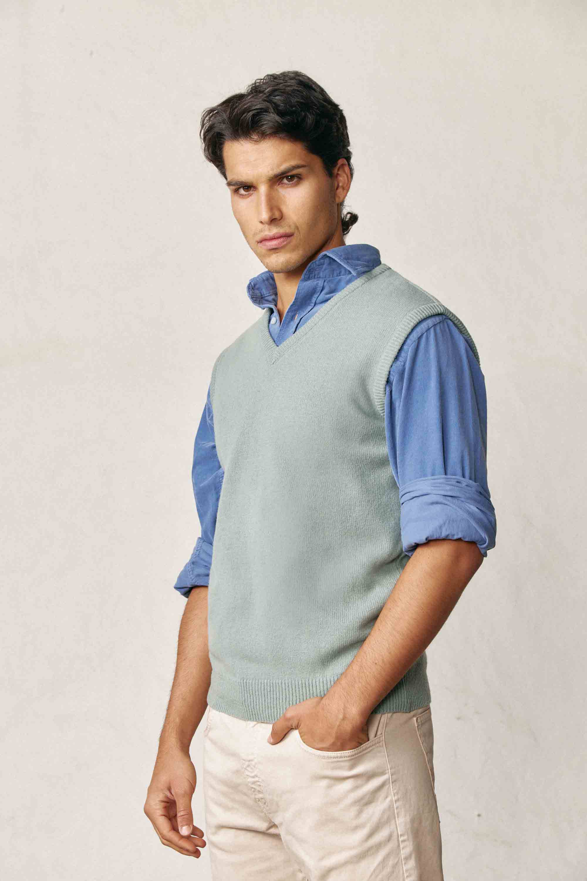 Chaleco Lambswool - Verde Claro - Fernando de Cárcer