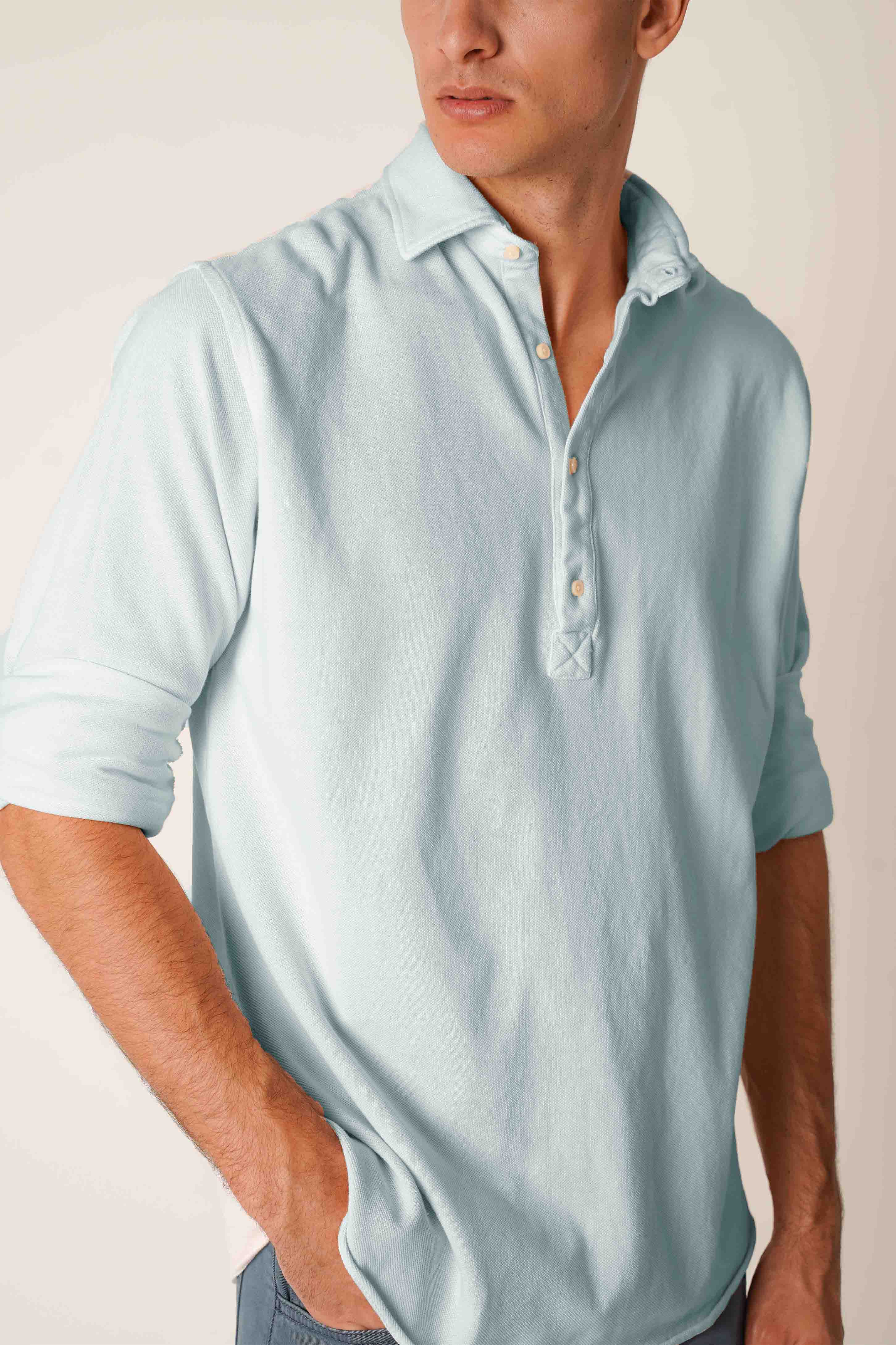 Polera de Piqué - Azul Celeste - Fernando de Cárcer