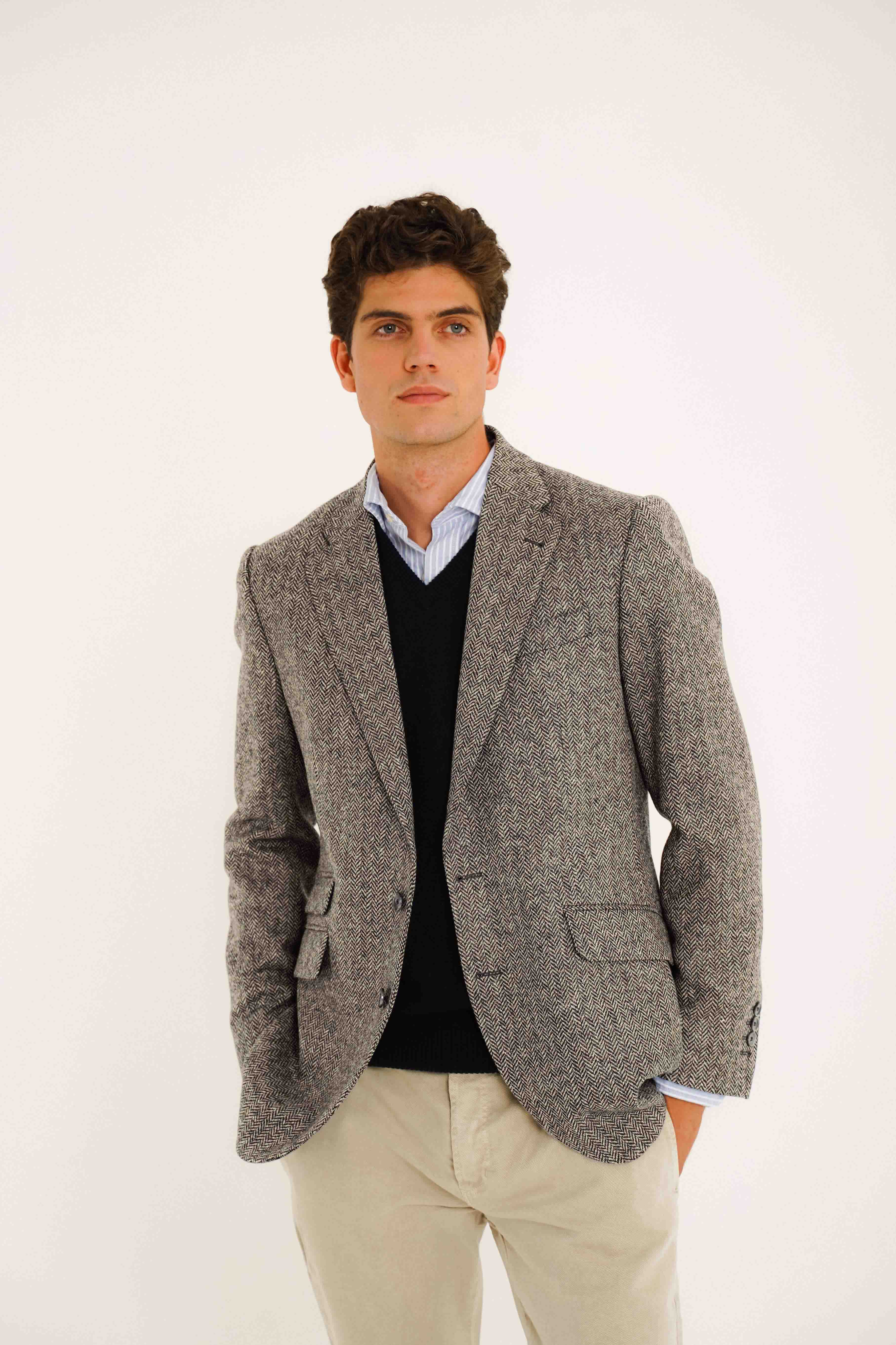 Americana de Tweed - Espiga Blanca Y Negra - Fernando de Cárcer
