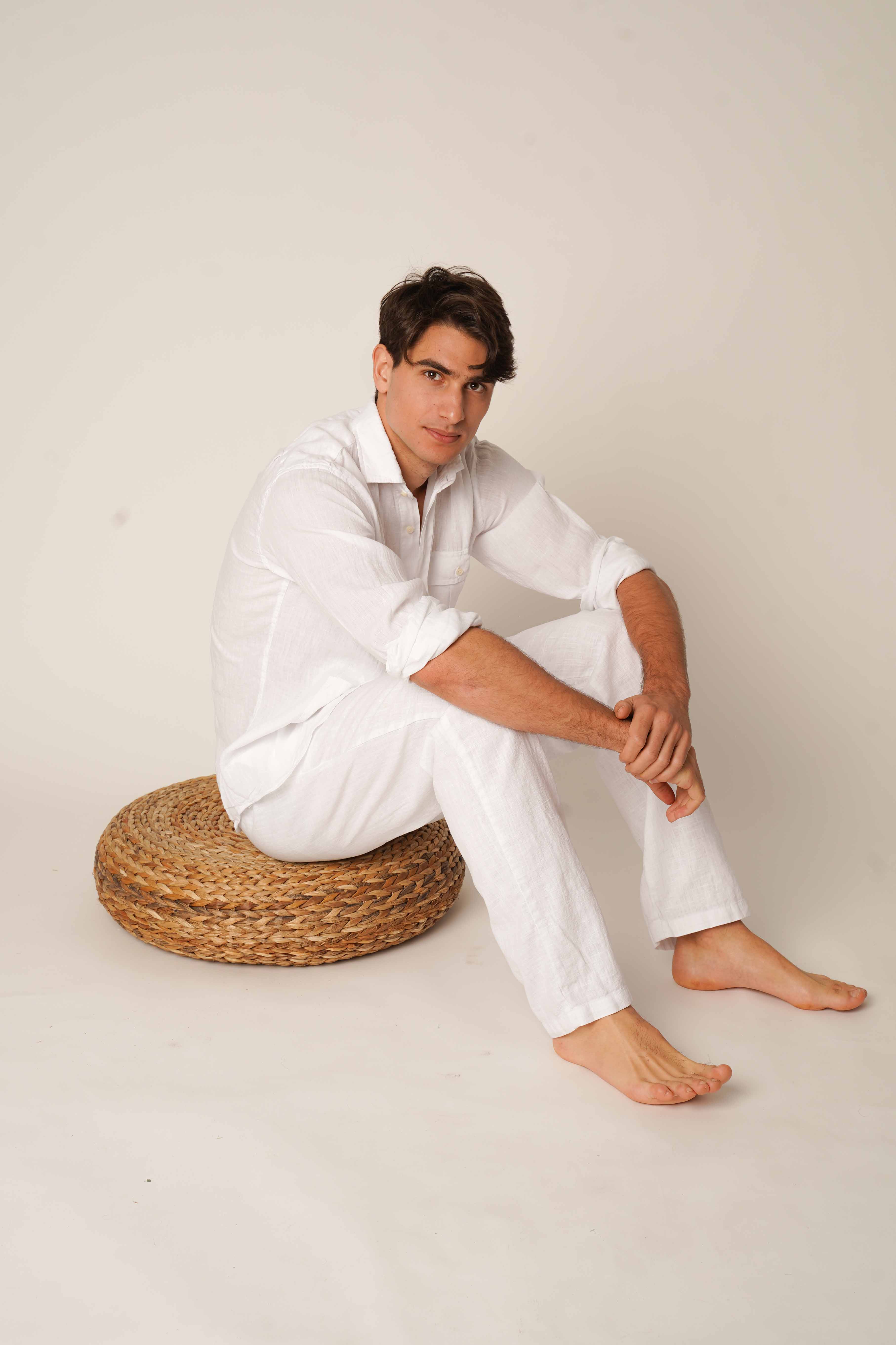 Camisa Guayabera de Lino - Blanco - Fernando de Cárcer