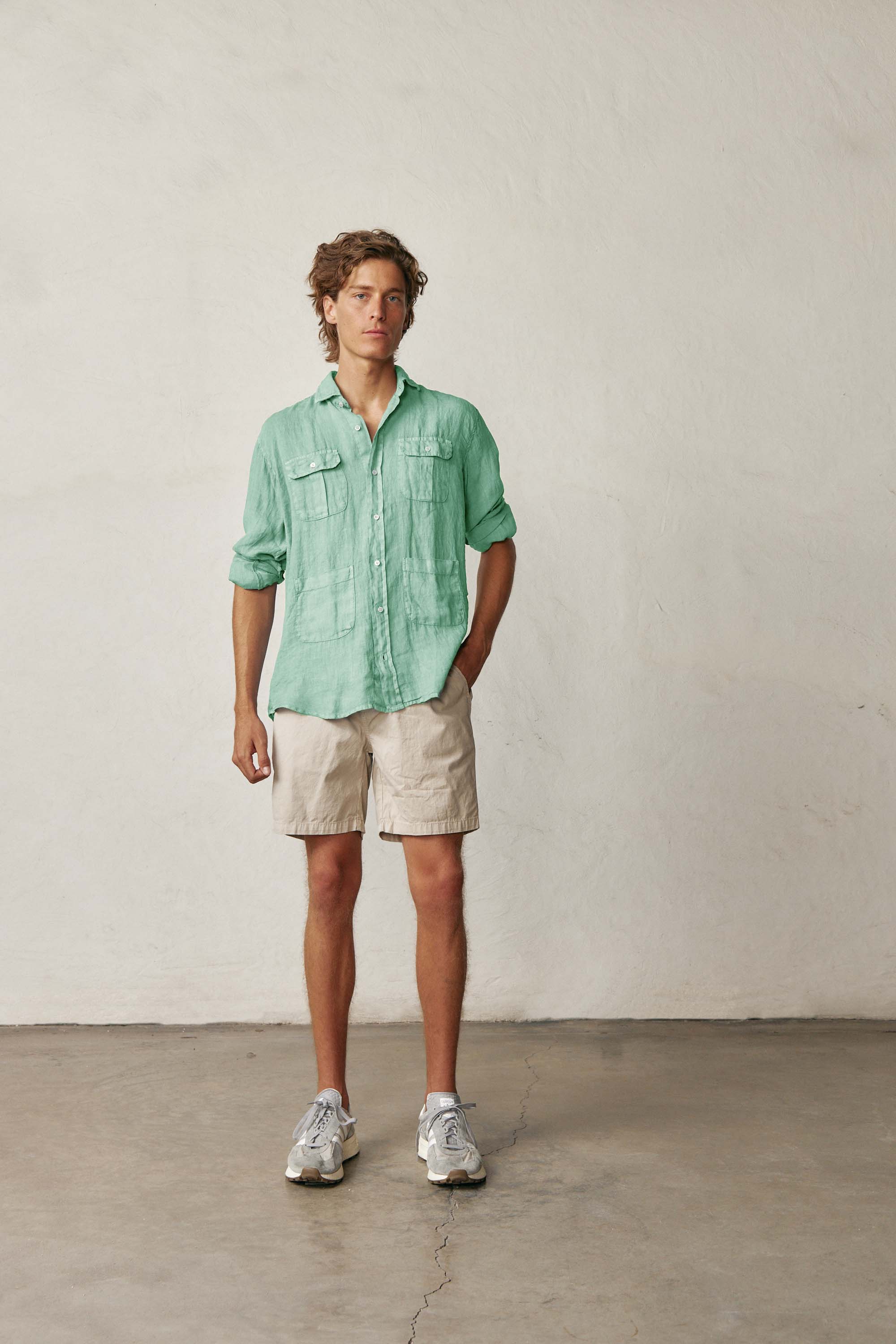 Camisa Guayabera de Lino - Menta - Fernando de Cárcer