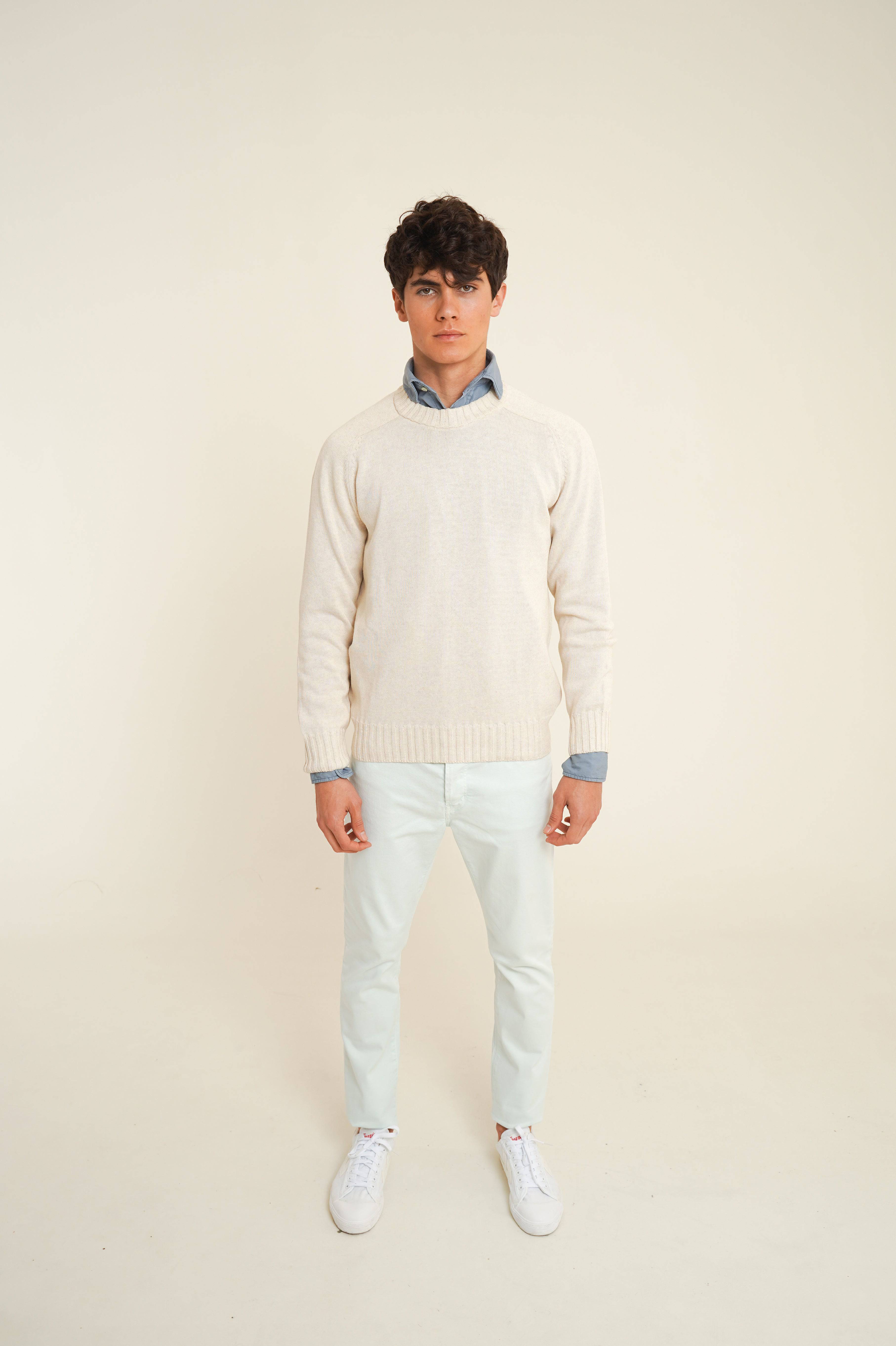Jersey Cuello Redondo Algodón - Hielo - Fernando de Cárcer