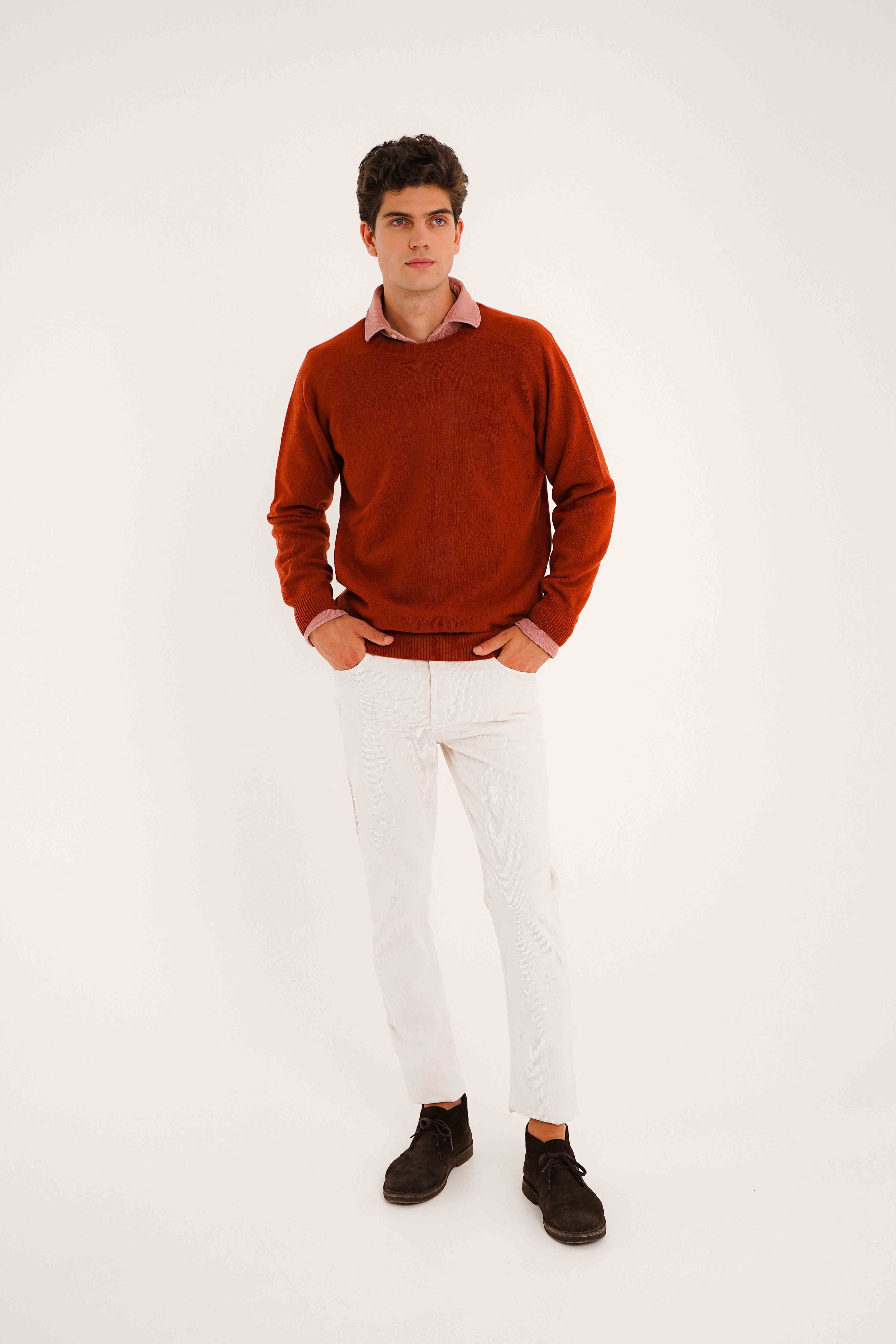 Jersey Cuello Redondo Lambswool - Burdeos - Fernando de Cárcer