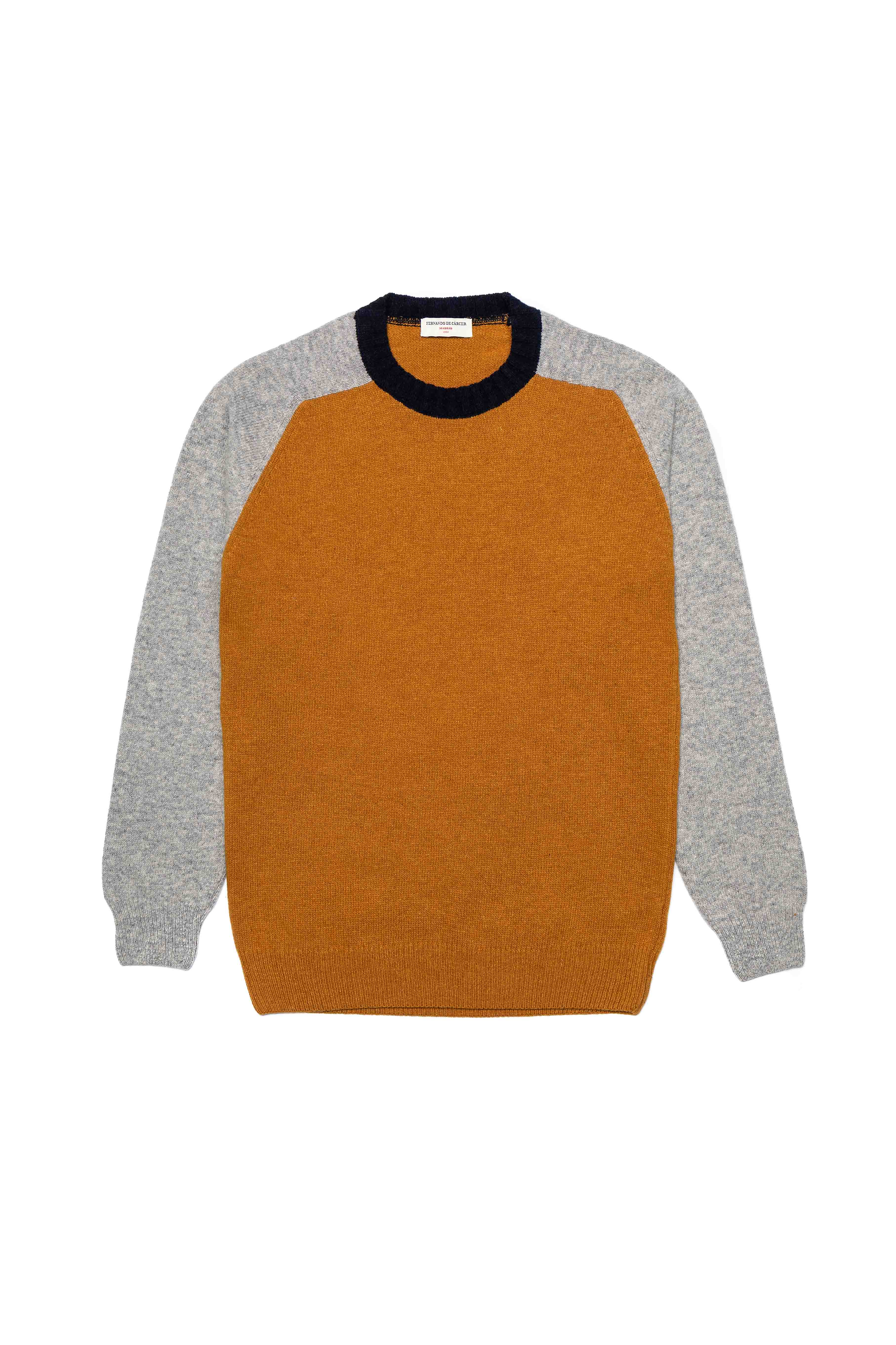 Jersey Cuello Redondo Lambswool - Camel & Gris - Fernando de Cárcer
