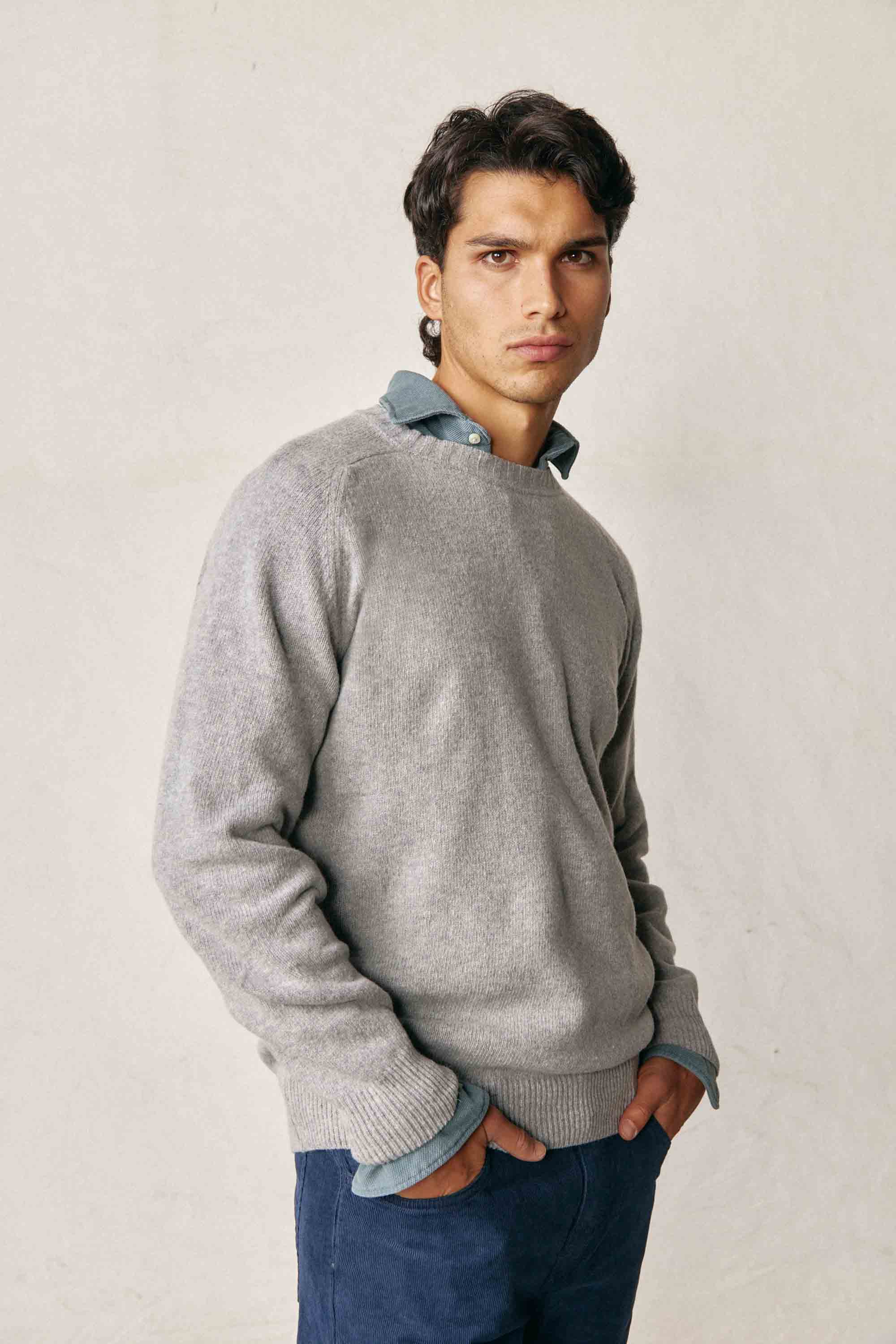 Jersey Cuello Redondo Lambswool - Gris Claro - Fernando de Cárcer