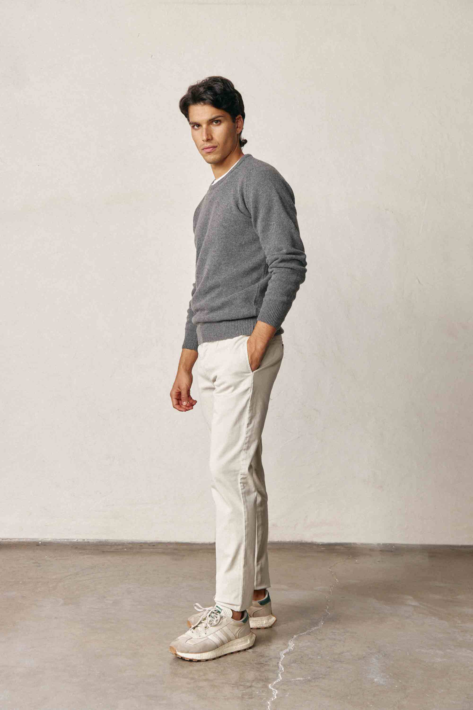 Jersey Cuello Redondo Lambswool - Gris - Fernando de Cárcer