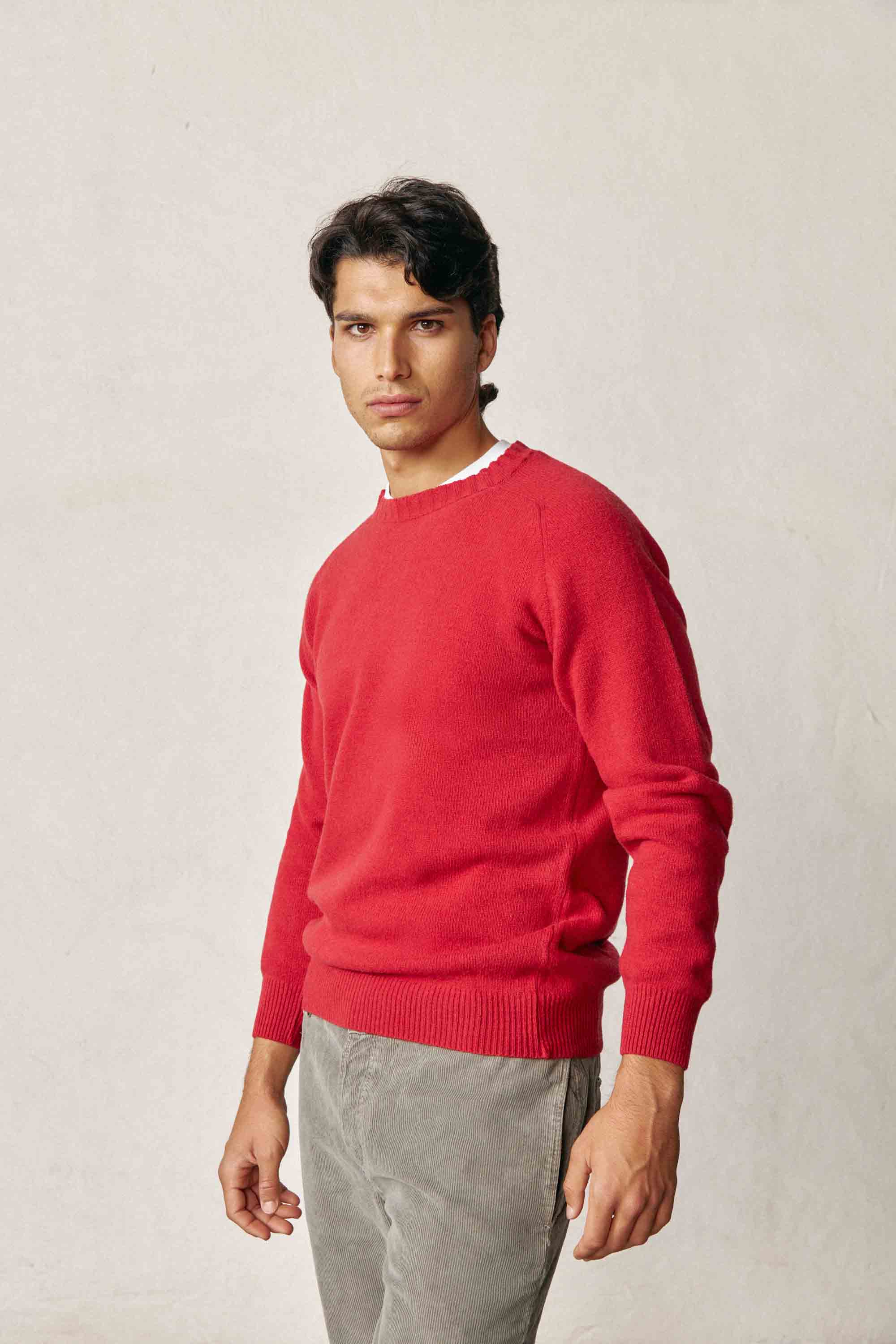 Jersey Cuello Redondo Lambswool - Rojo - Fernando de Cárcer
