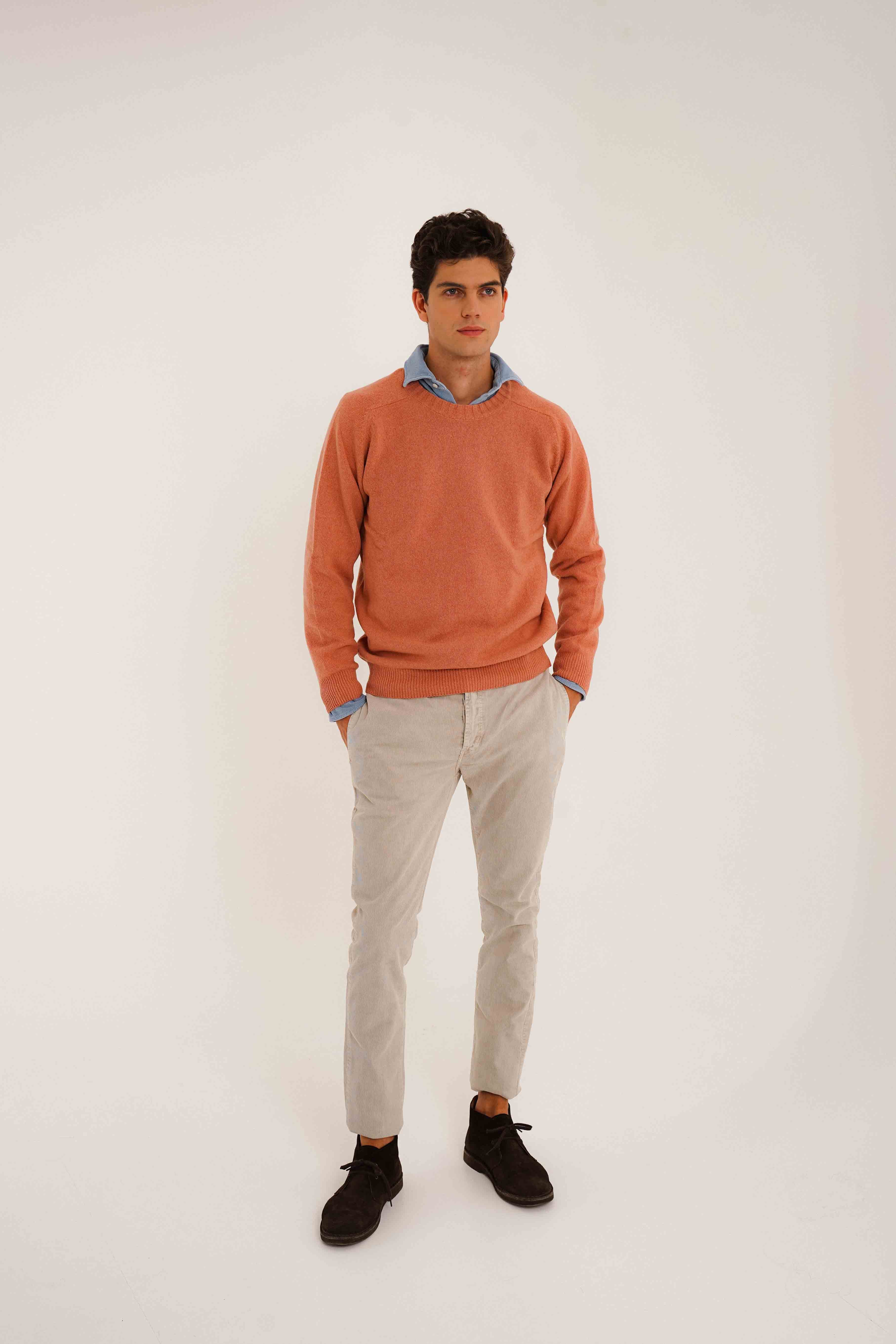 Jersey Cuello Redondo Lambswool - Salmón - Fernando de Cárcer