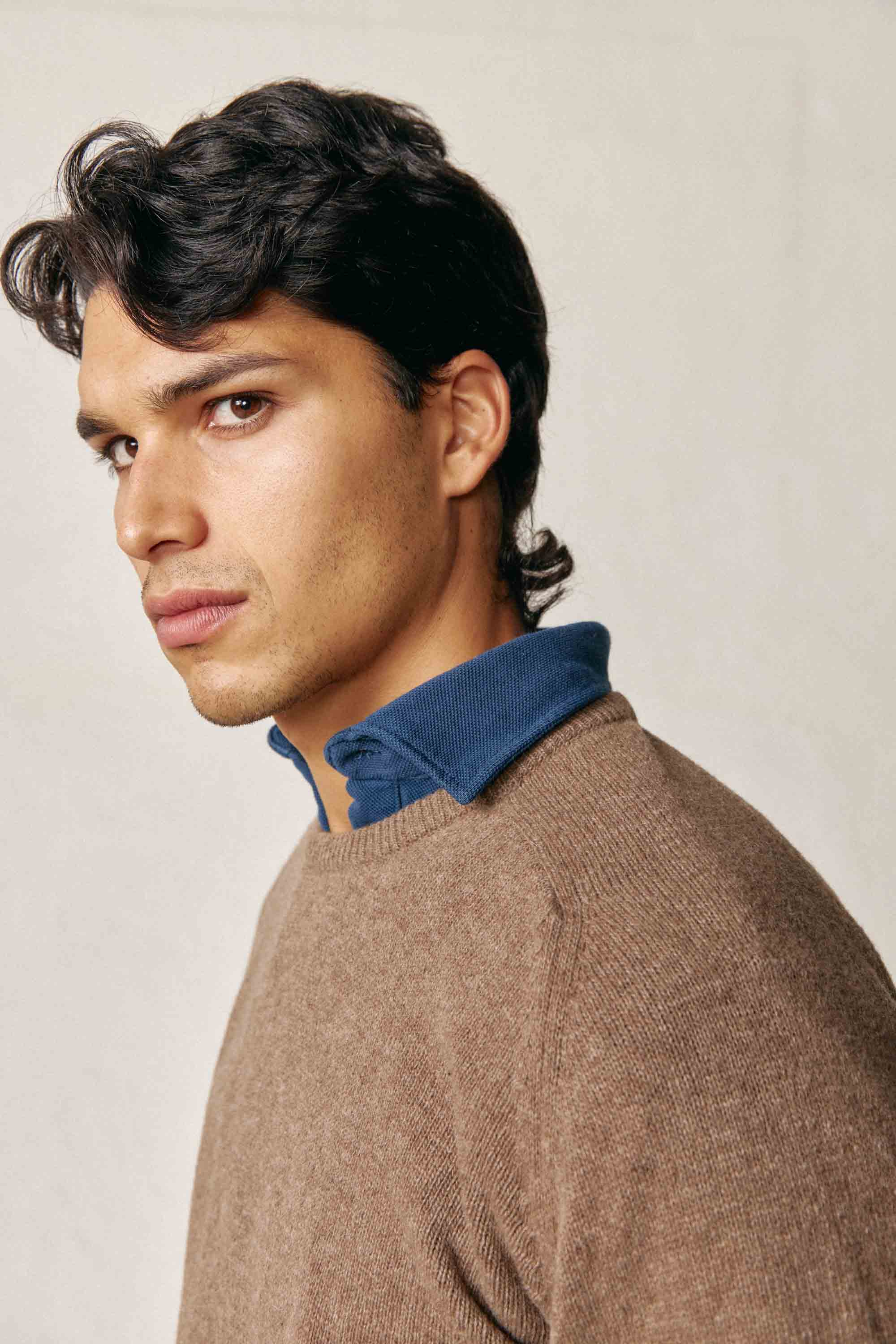 Jersey Cuello Redondo Lambswool - Tostado - Fernando de Cárcer
