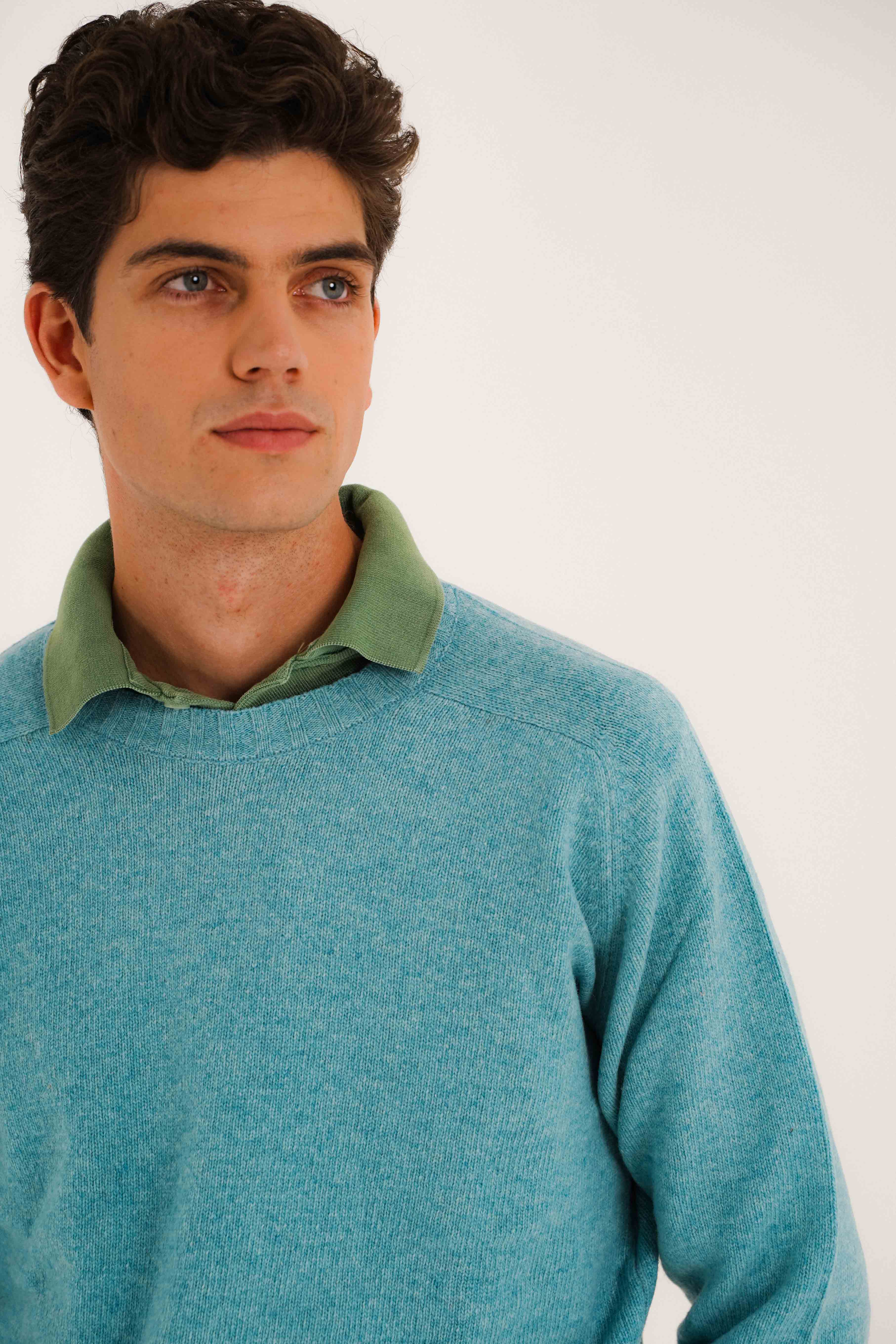 Jersey Cuello Redondo Lambswool - Turquesa - Fernando de Cárcer
