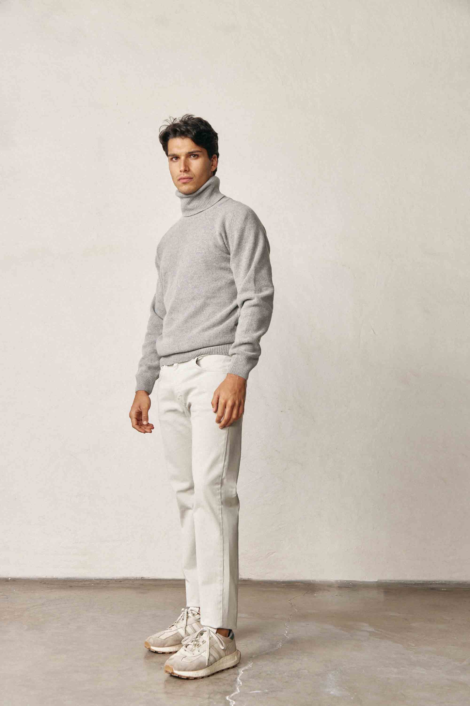Jersey Cuello Vuelto Lambswool - Gris Claro - Fernando de Cárcer
