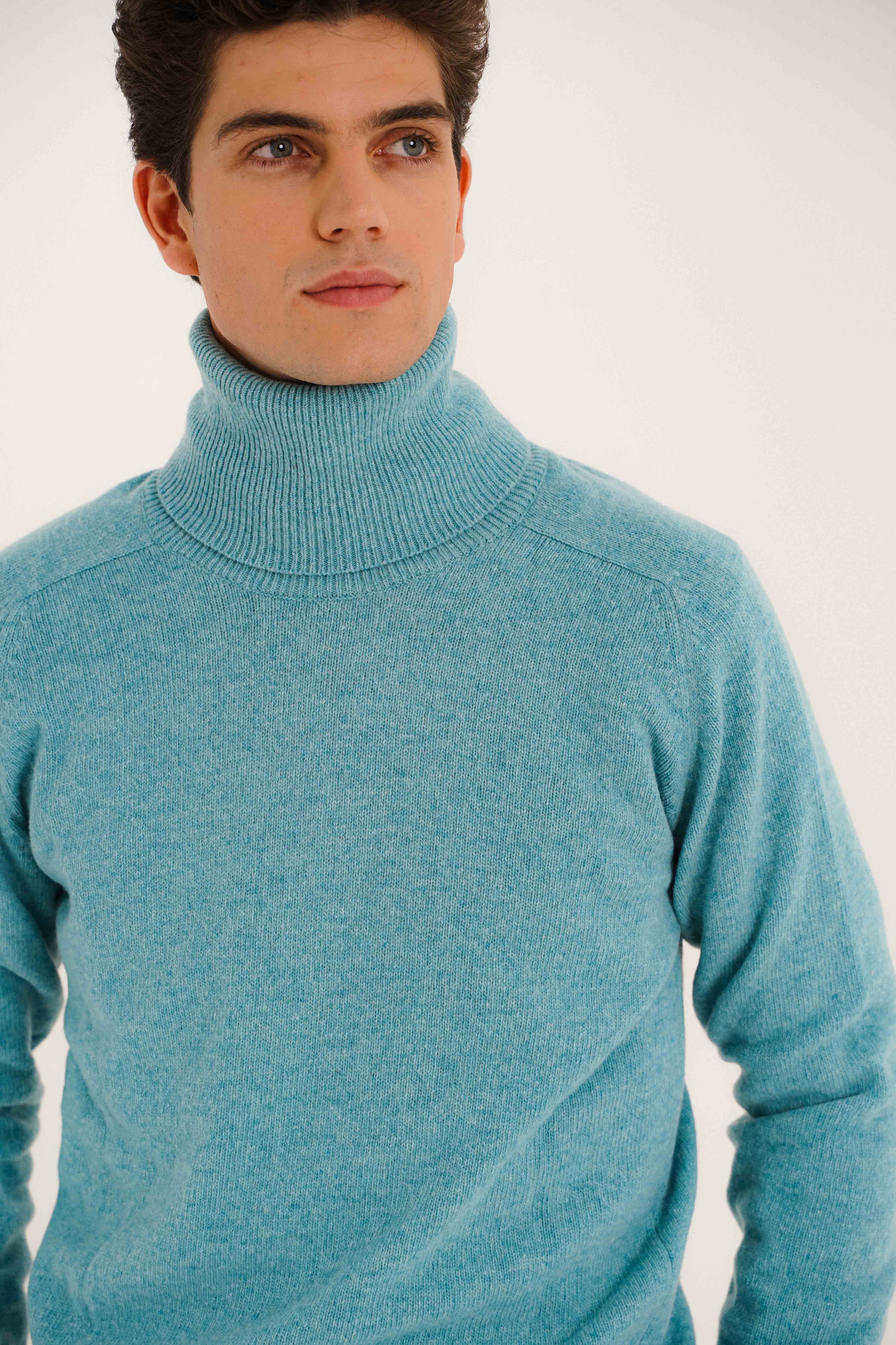 Jersey Cuello Vuelto Lambswool - Turquesa - Fernando de Cárcer