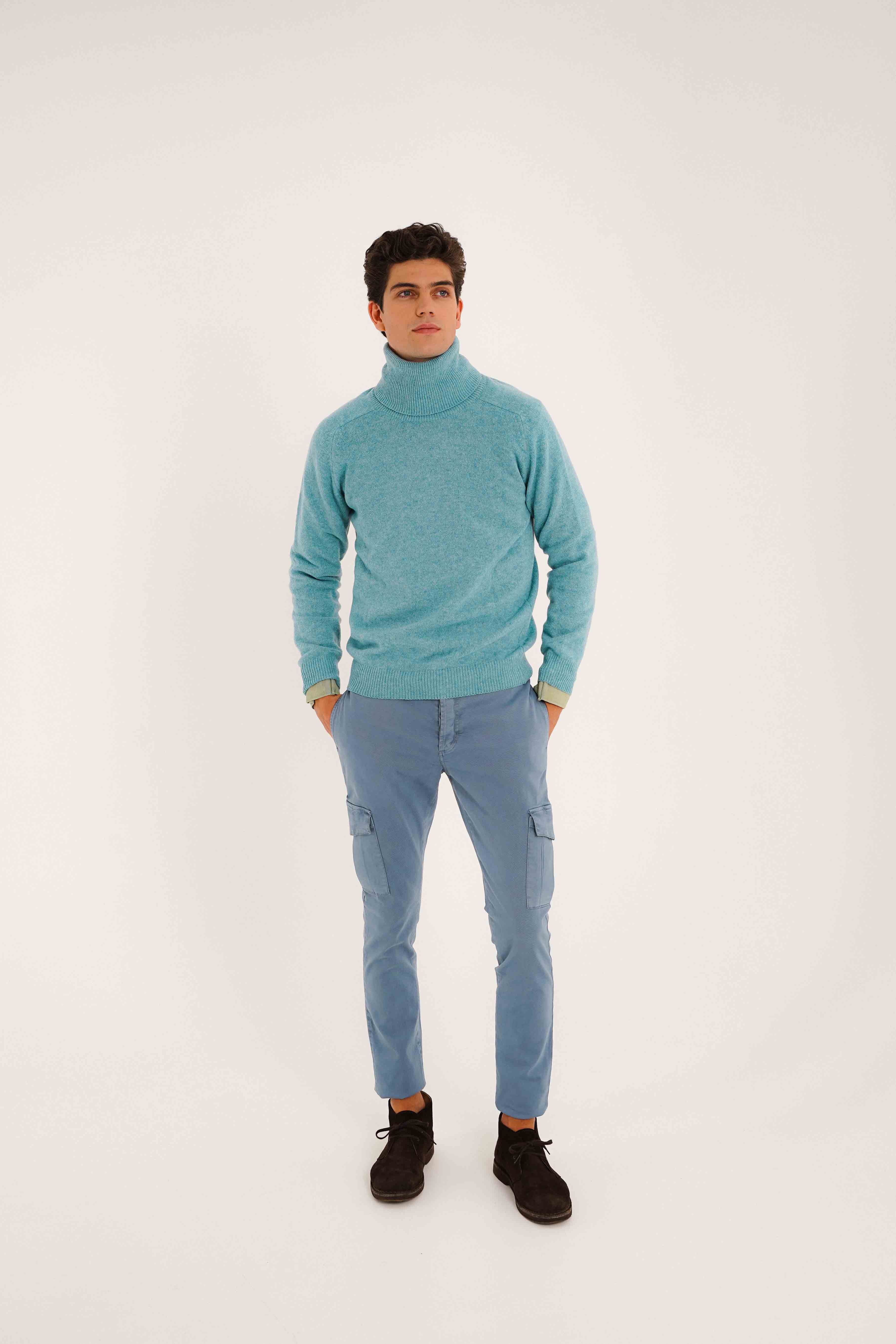 Jersey Cuello Vuelto Lambswool - Turquesa - Fernando de Cárcer