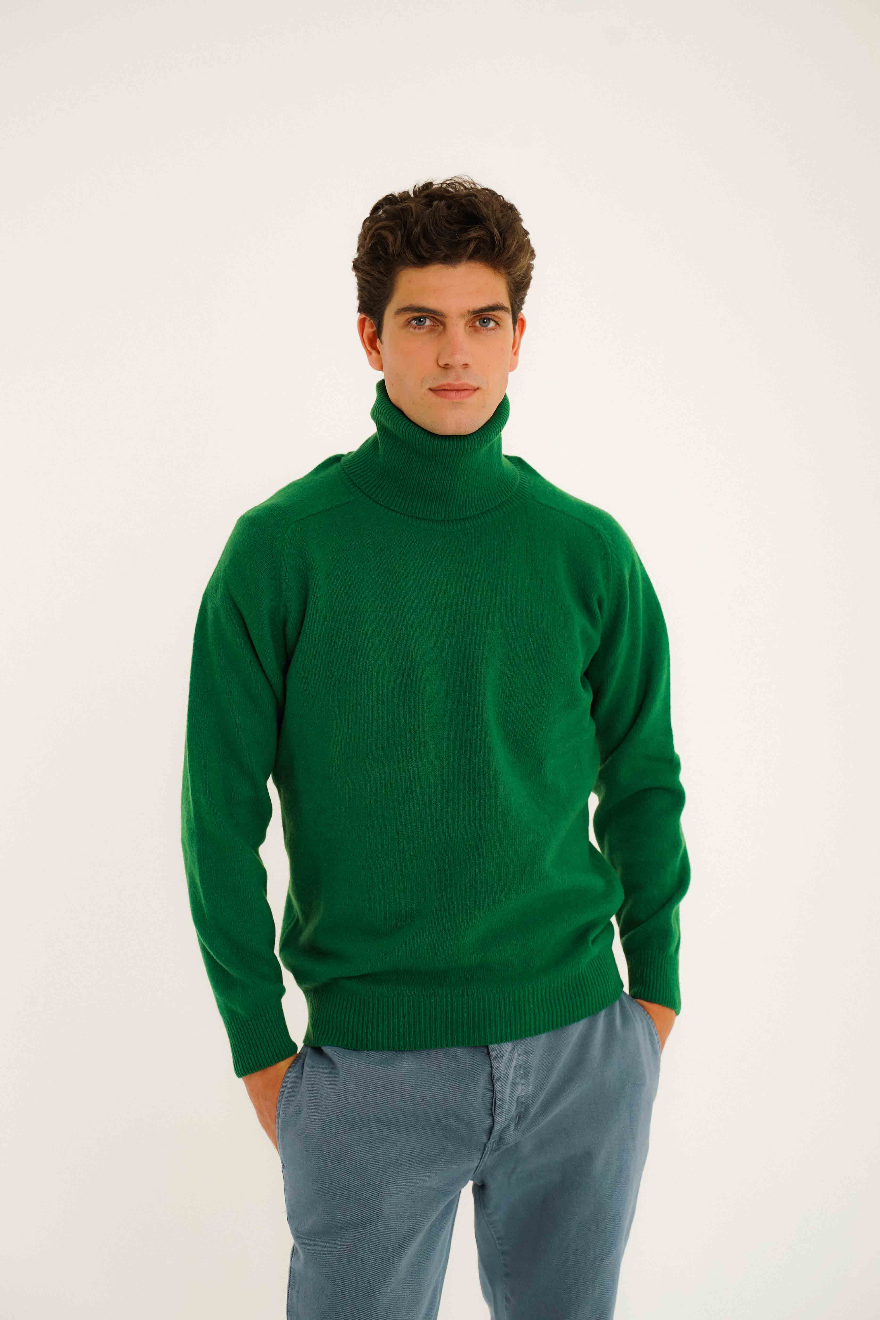 Jersey Cuello Vuelto Lambswool - Verde Botella - Fernando de Cárcer