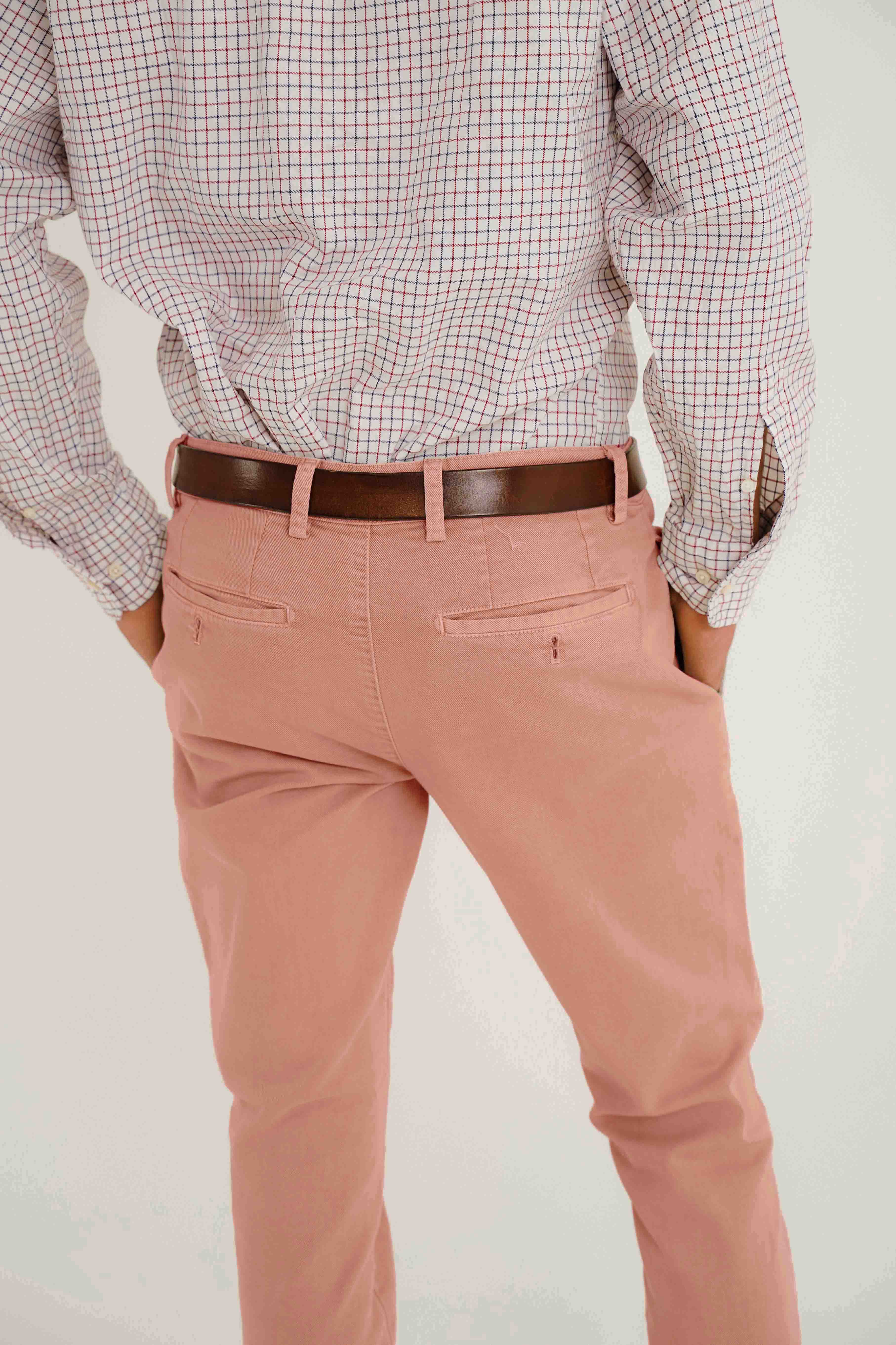 Pantalón Chino Gabardina Perchada - Salmón - Fernando de Cárcer