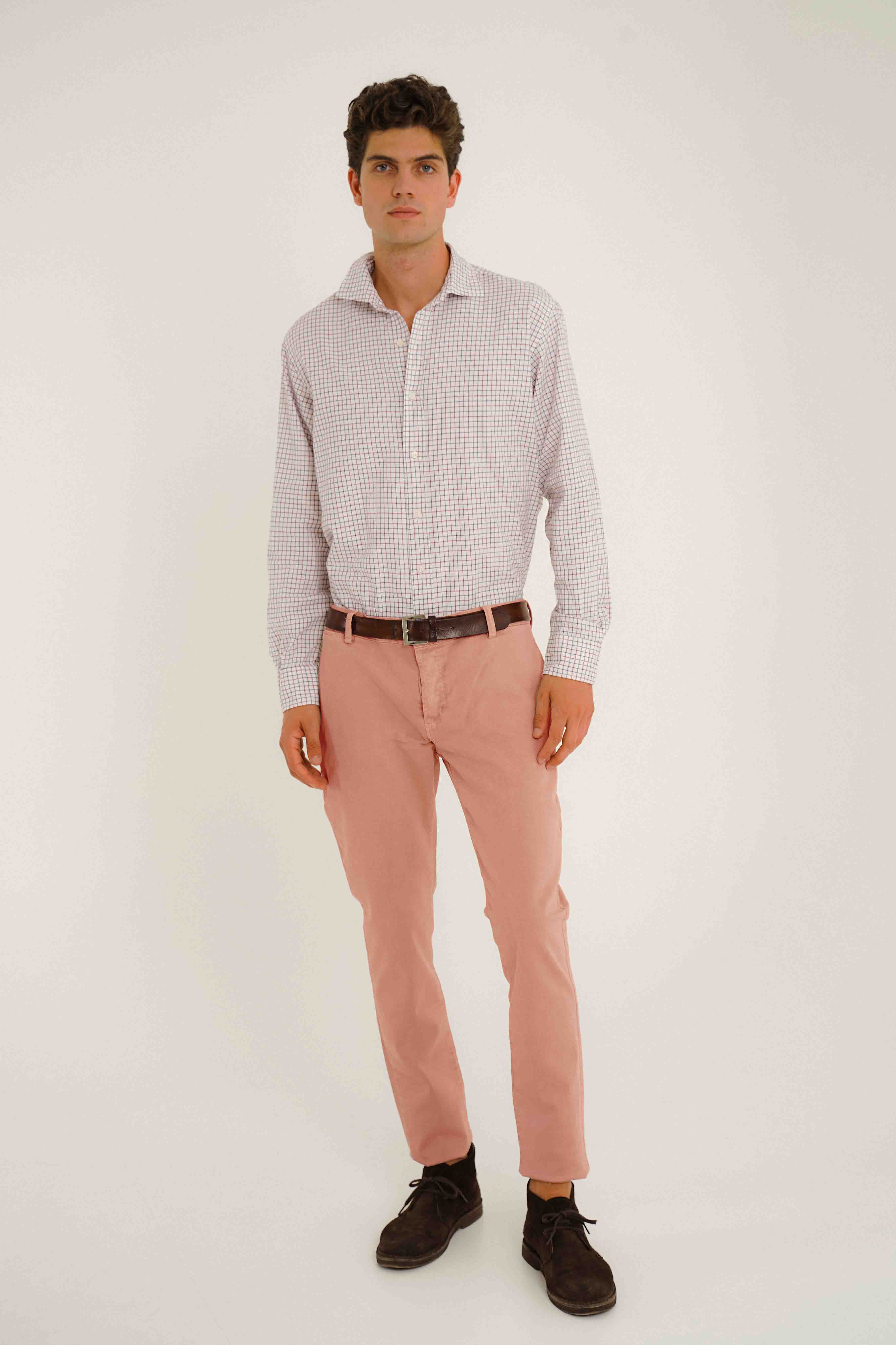 Pantalón Chino Gabardina Perchada - Salmón - Fernando de Cárcer