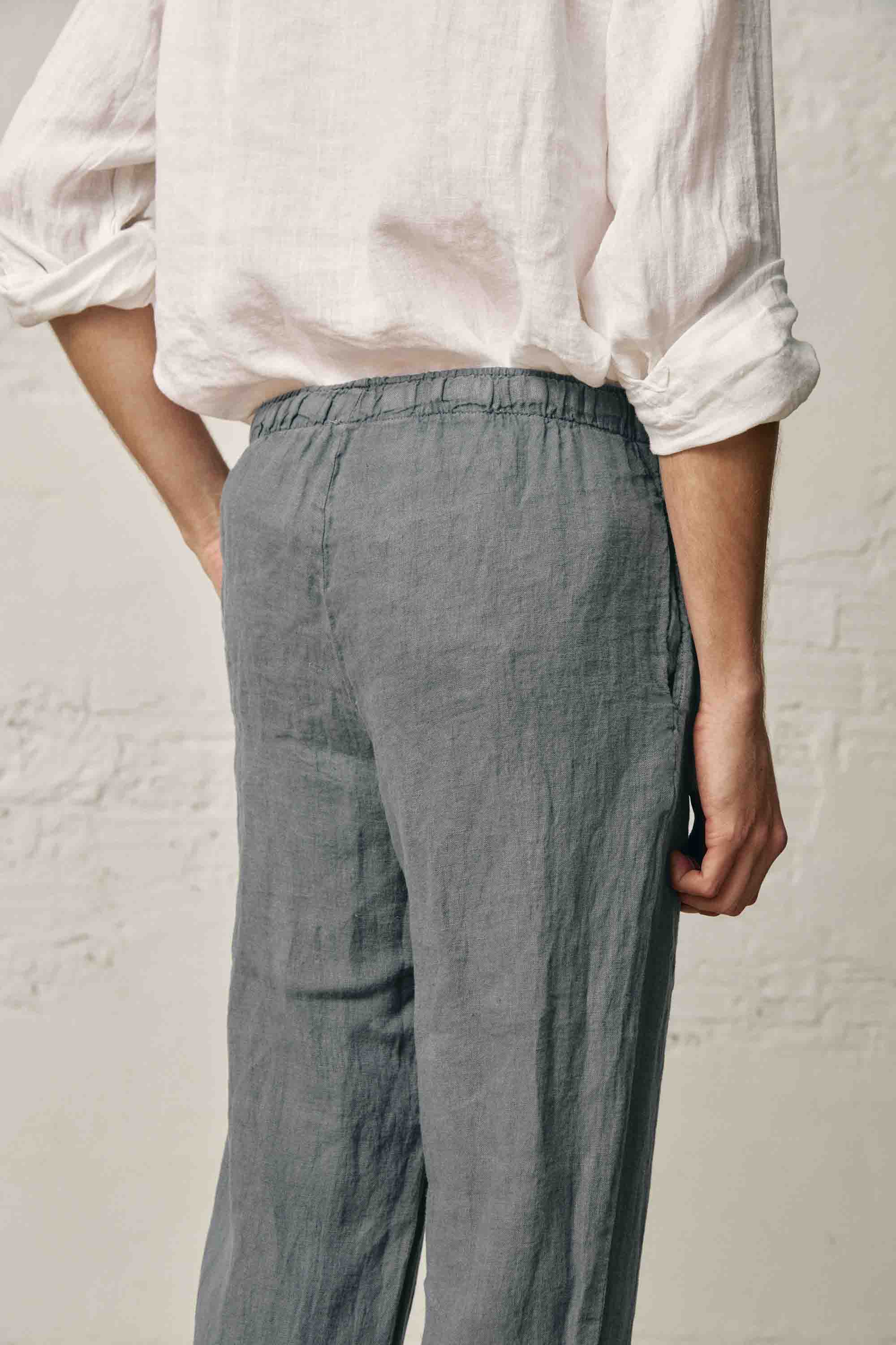 Pantalón Largo Lino - Gris - Fernando de Cárcer