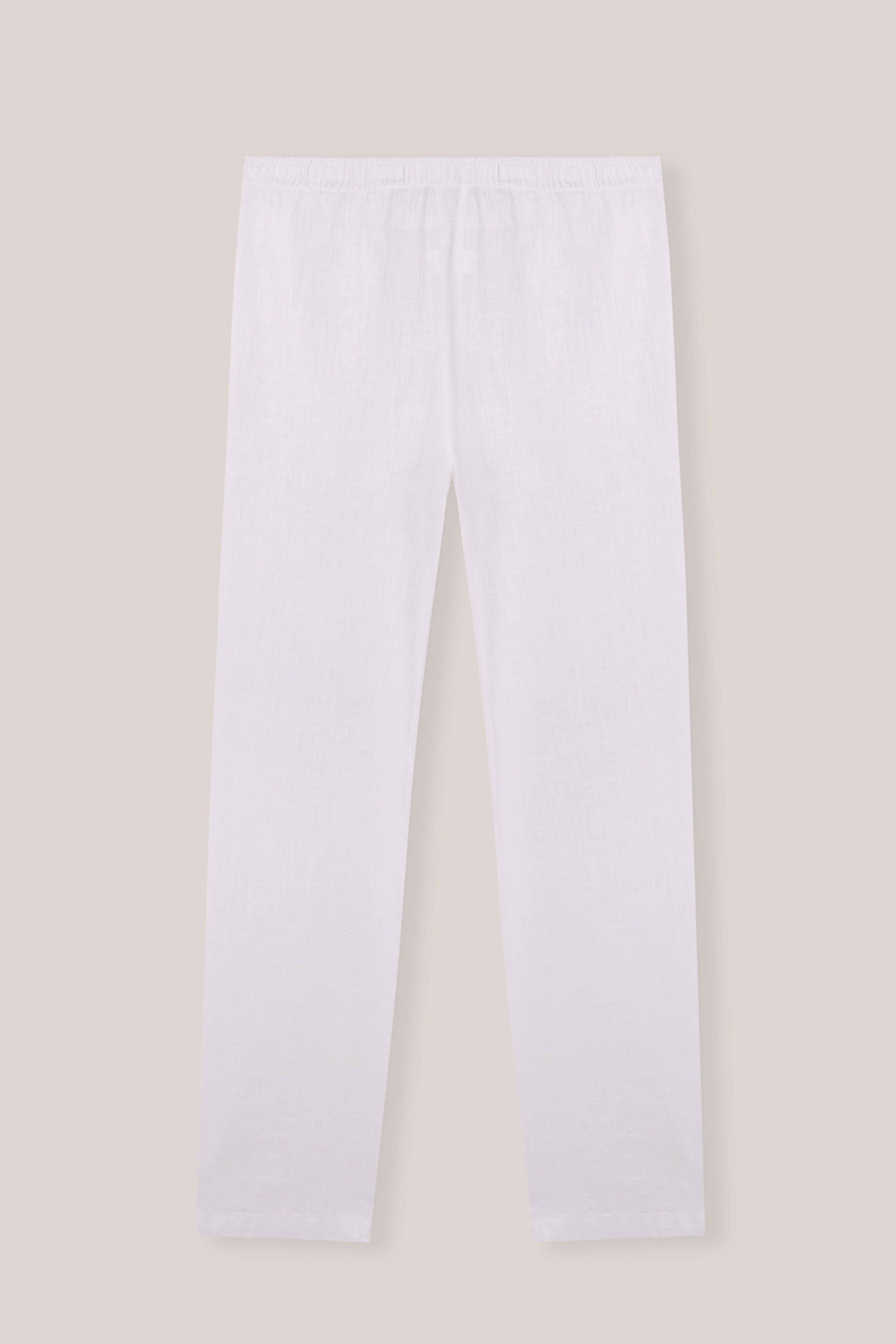 Pantalón Largo Lino - Blanco - Fernando de Cárcer