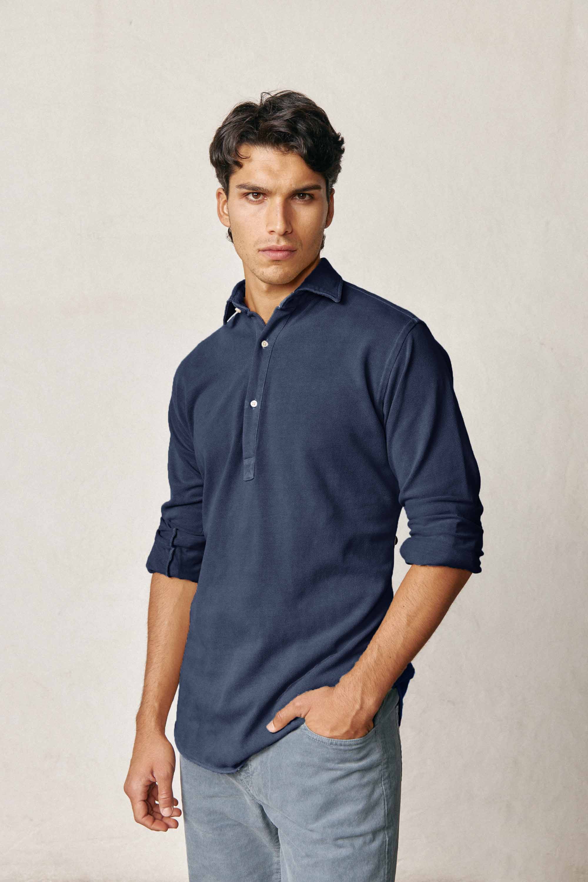 Polera de Piqué - Azul Marino - Fernando de Cárcer