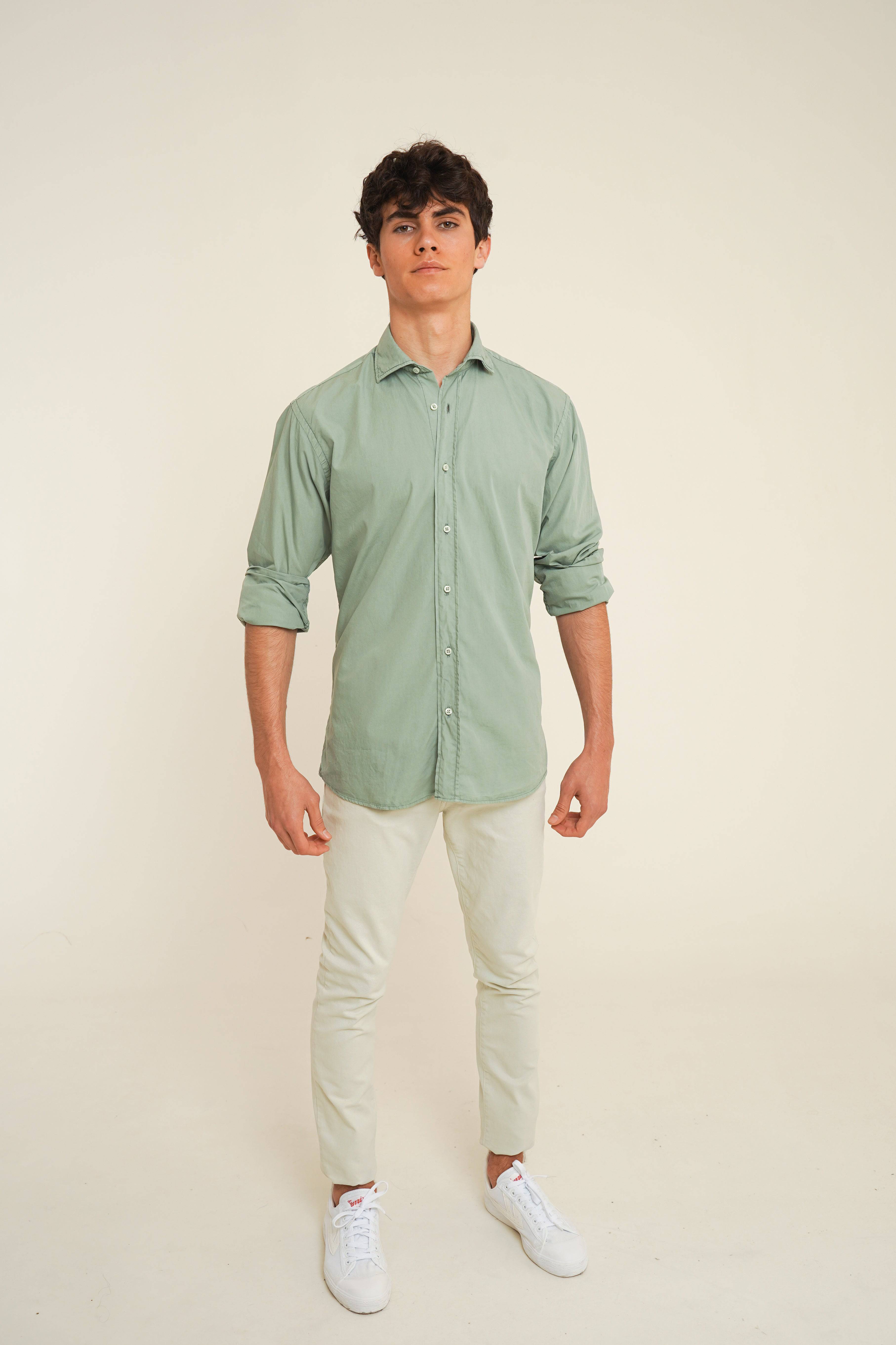 Camisa De Popelín - Verde