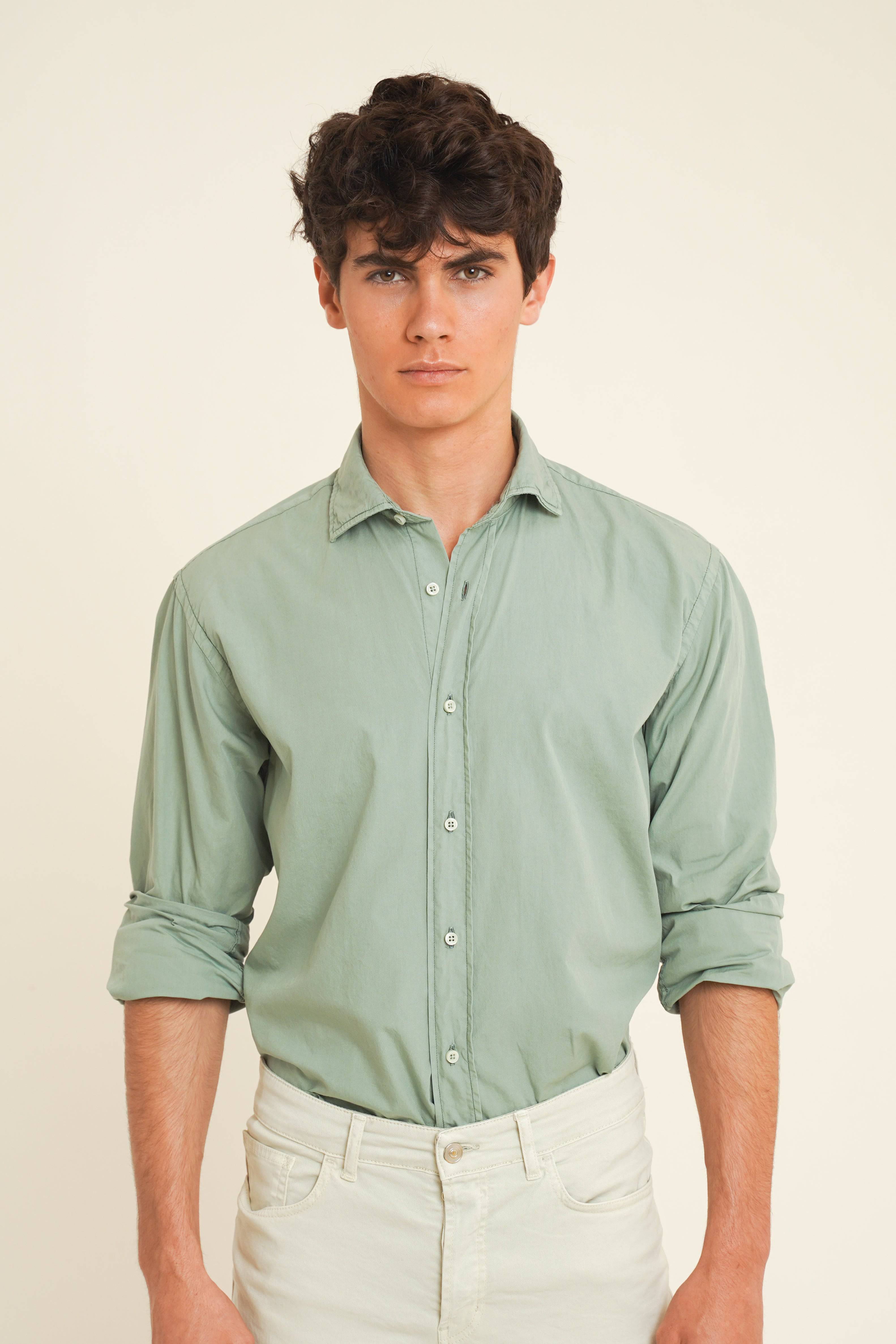 Camisa De Popelín - Verde
