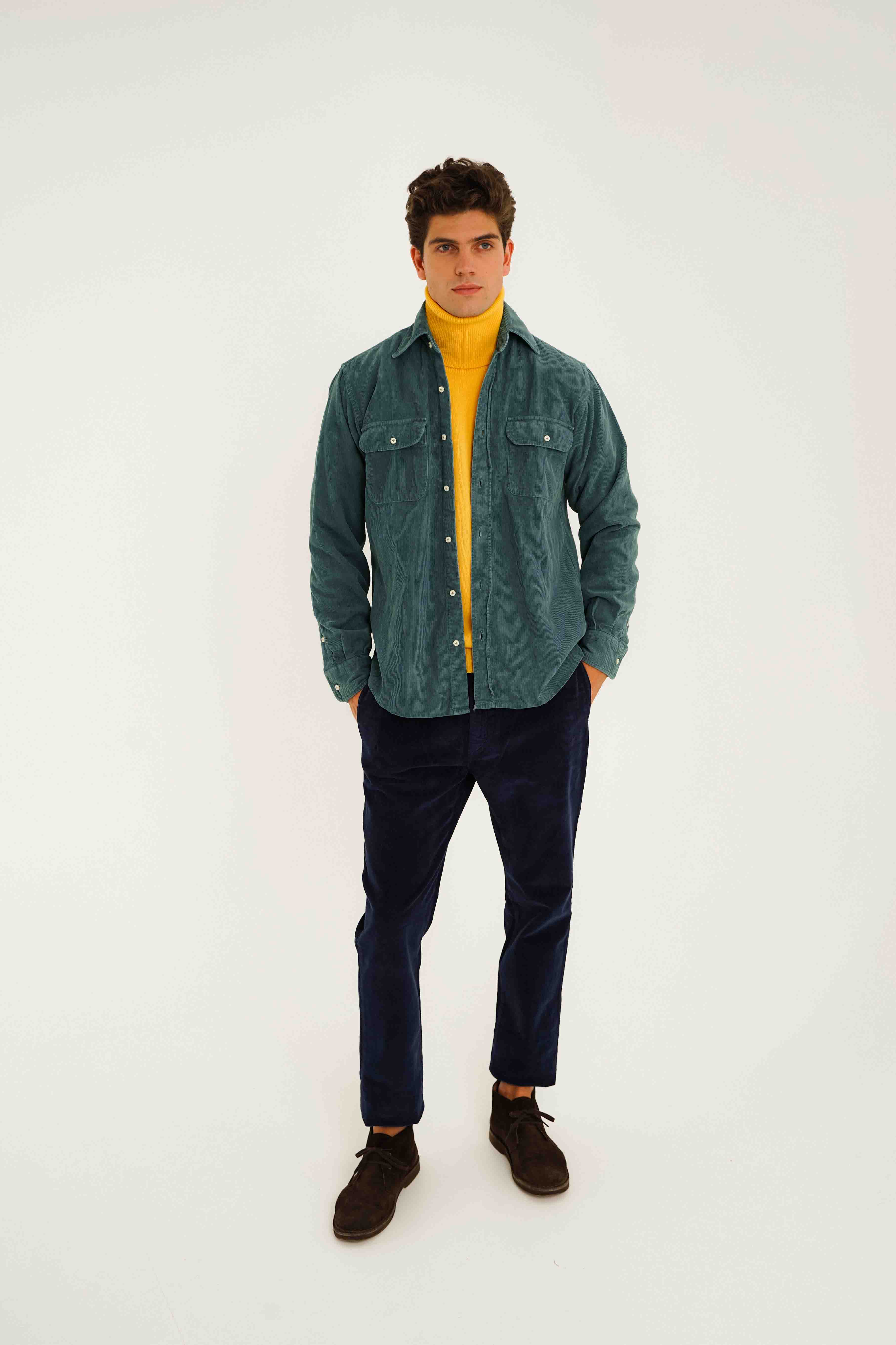 Camisa de Pana 2 Bolsillos - Verde petróleo - Fernando de Cárcer