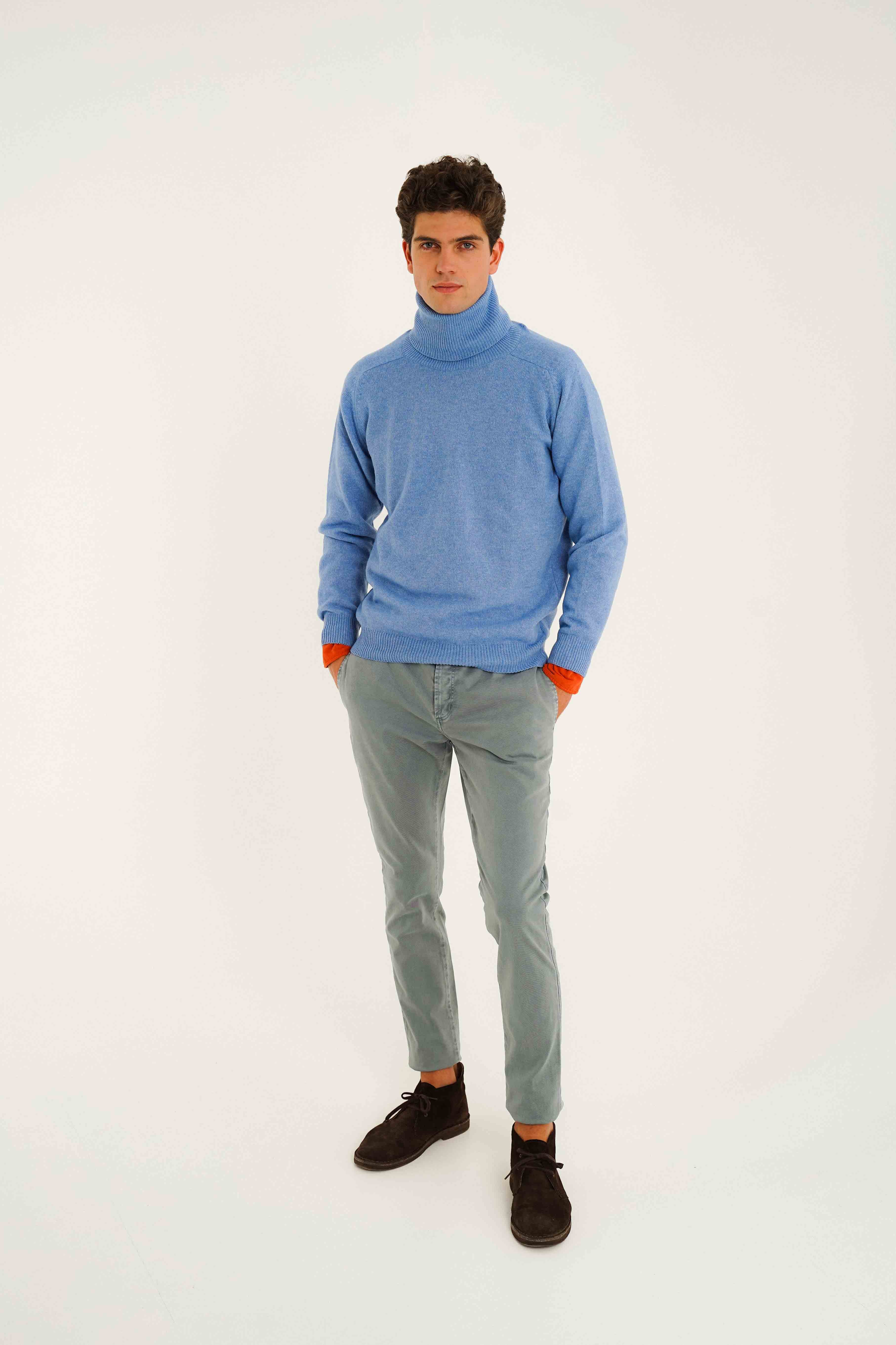 Jersey Cuello Vuelto Lambswool - Azul - Fernando de Cárcer
